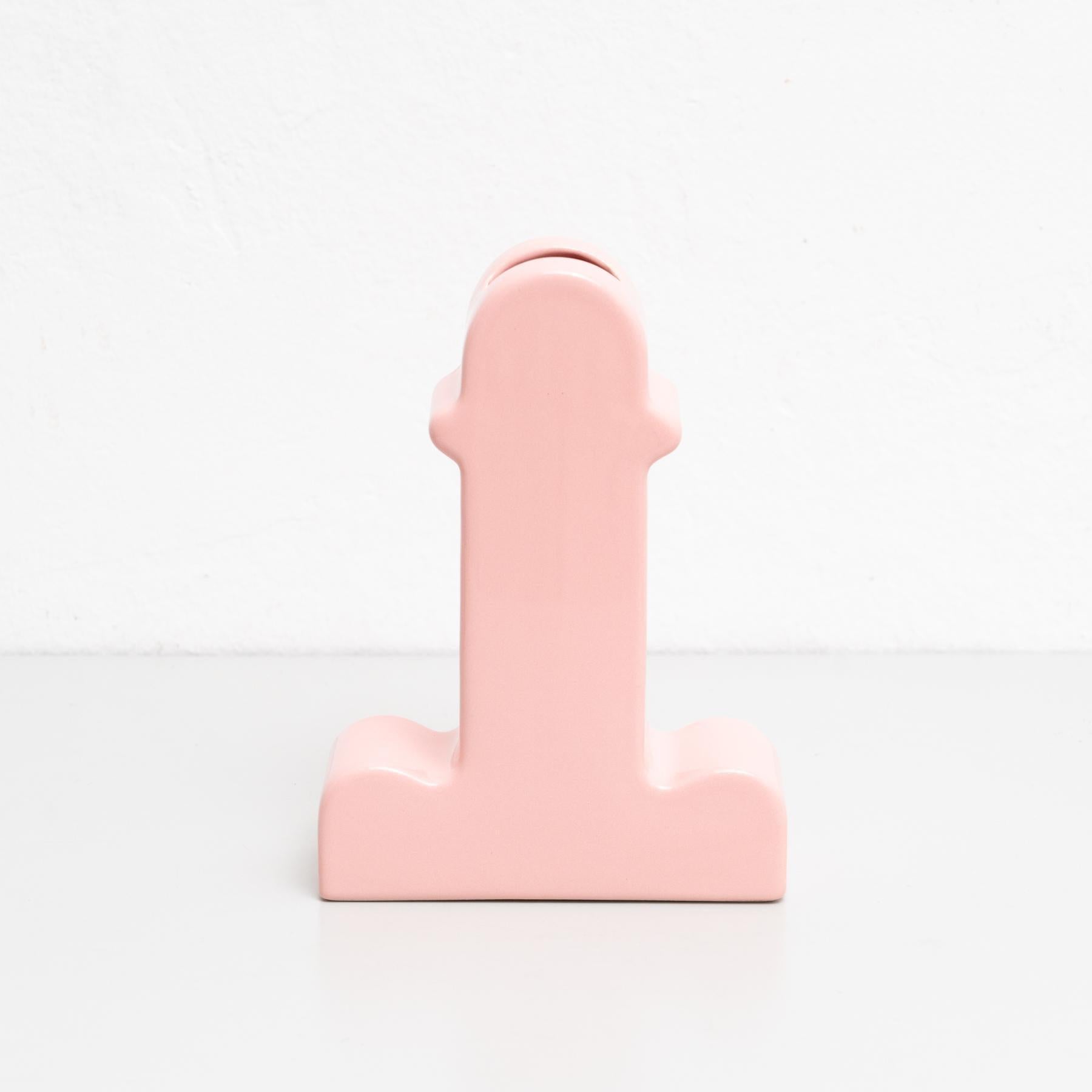 Ceramica Vaso di fiori Shiva in ceramica rosa di Ettore Sottsass in vendita