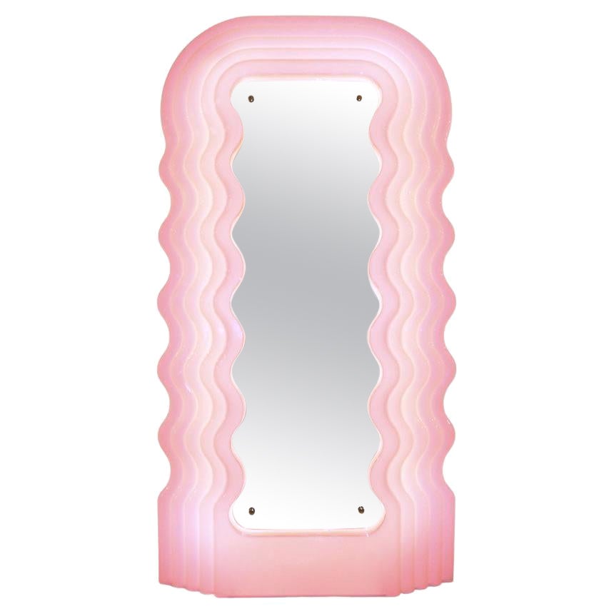 Ettore Sottsass Pink Neon Lamp "Ultrafragola" Italian Mirror, Ready to Ship