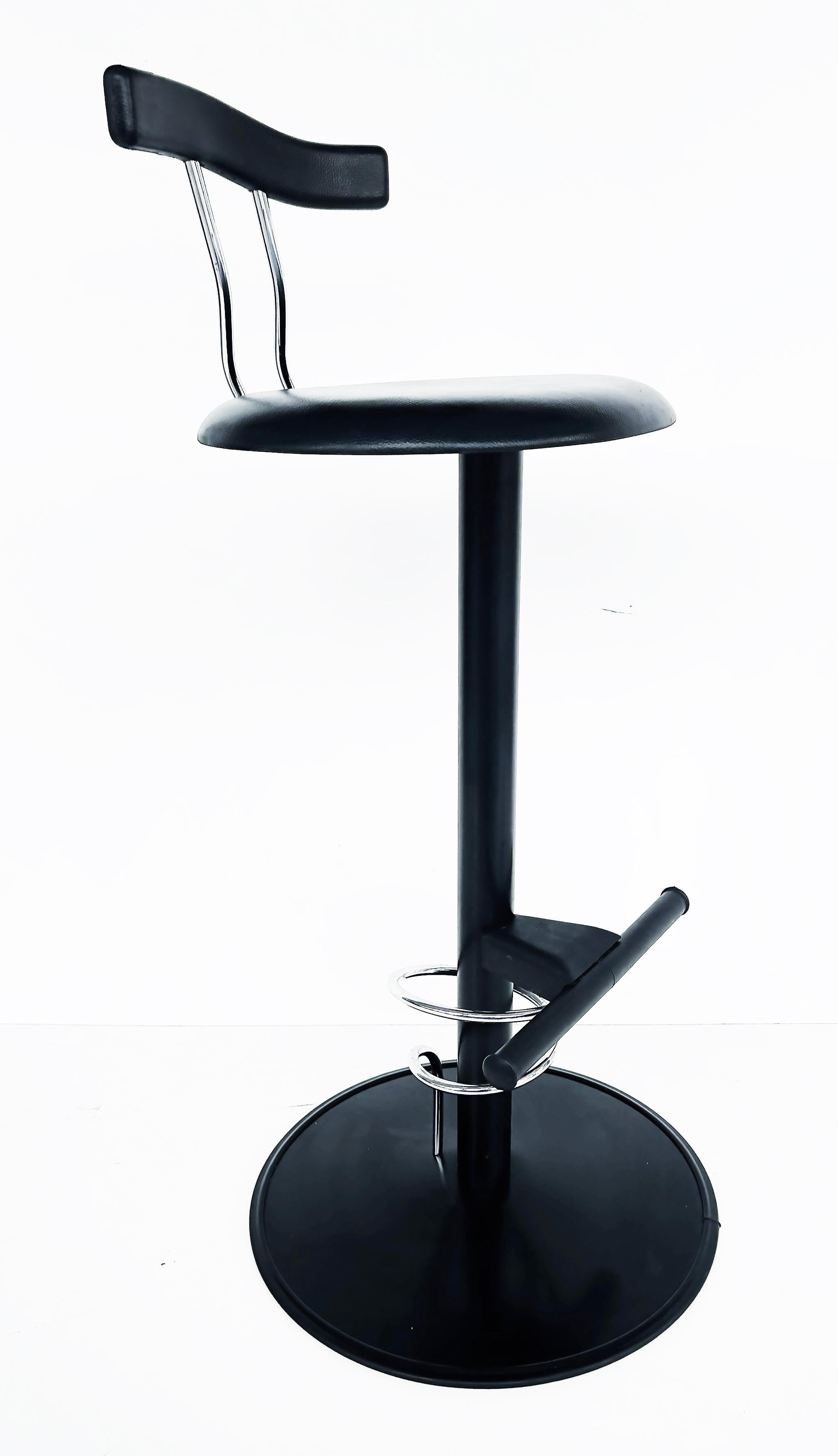 Ettore Sottsass Post-Modern Memphis Milano Style Bar Stools - Set (3) In Good Condition For Sale In Miami, FL