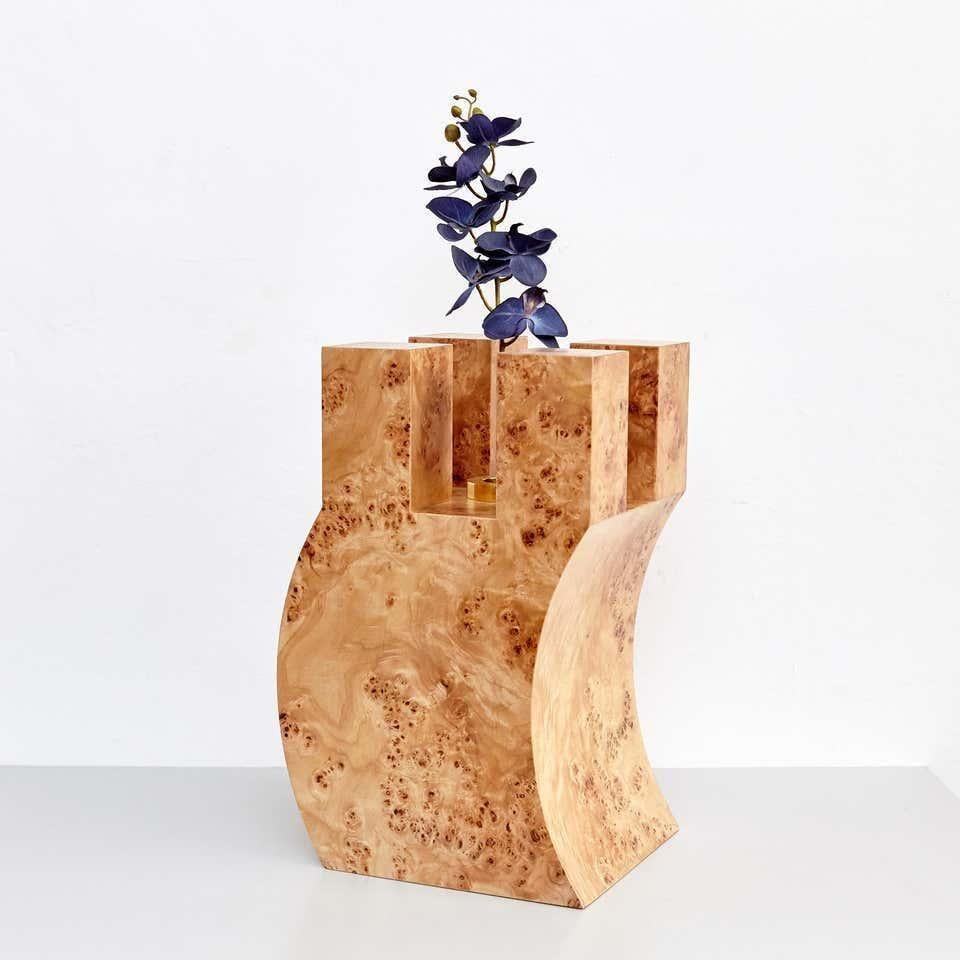 Ettore Sottsass R - Vase en bois et verre de Murano pour fleurs, édition limitée en vente 8