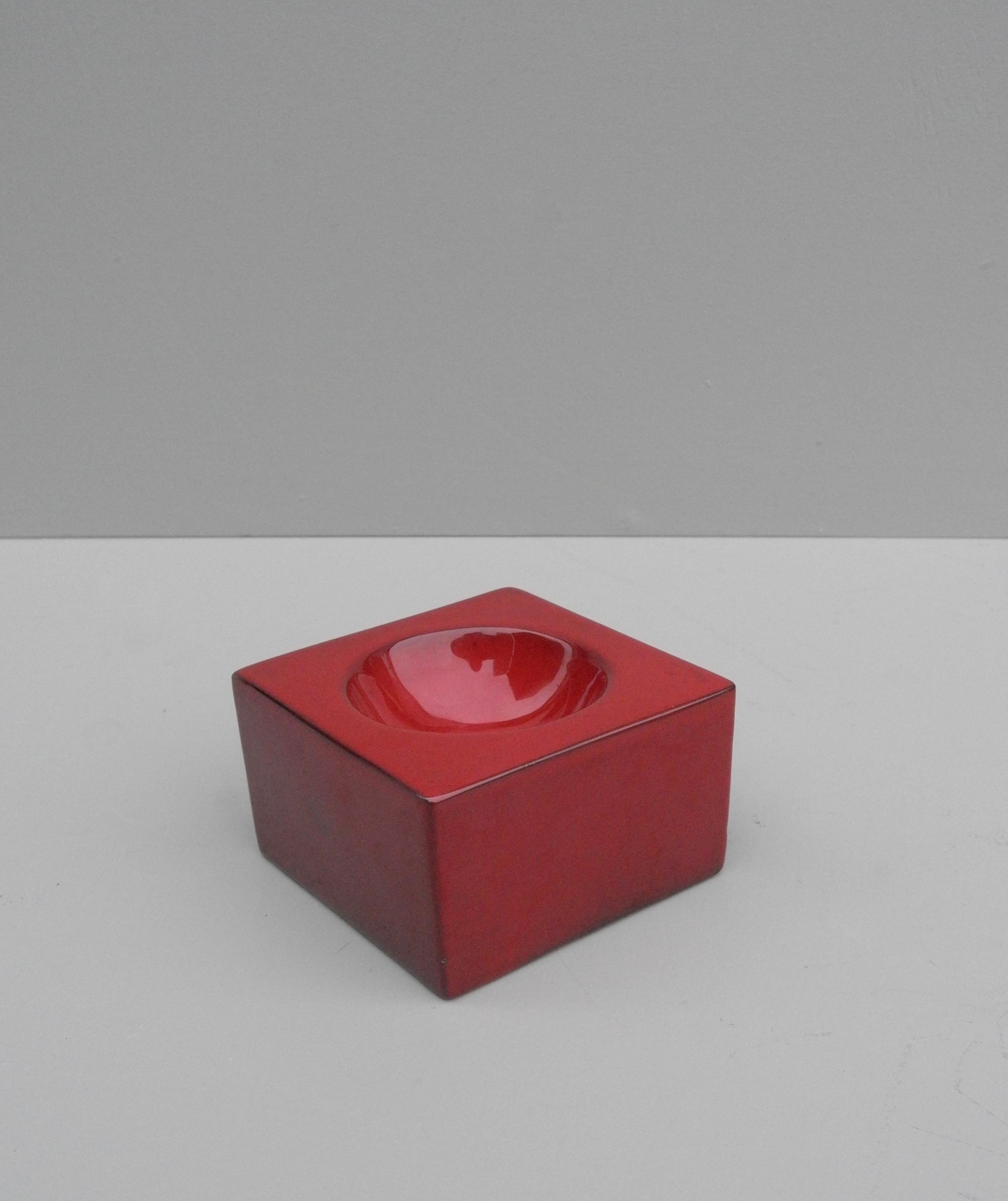 Mid-Century Modern Ettore Sottsass Red Ceramic Enameled 444, ''Collagio Series'', Italy, 1962