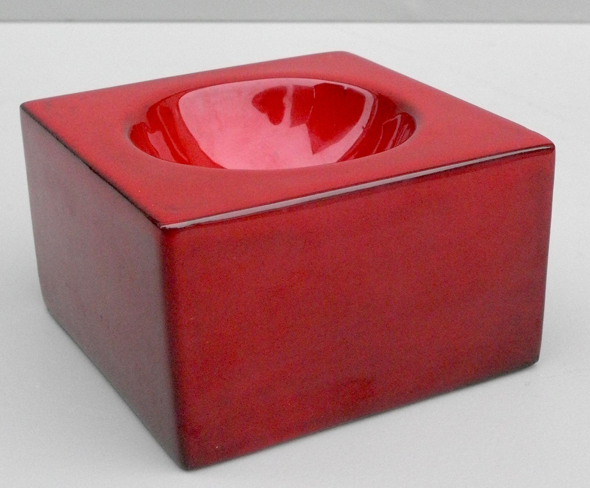 Italian Ettore Sottsass Red Ceramic Enameled 444, ''Collagio Series'', Italy, 1962