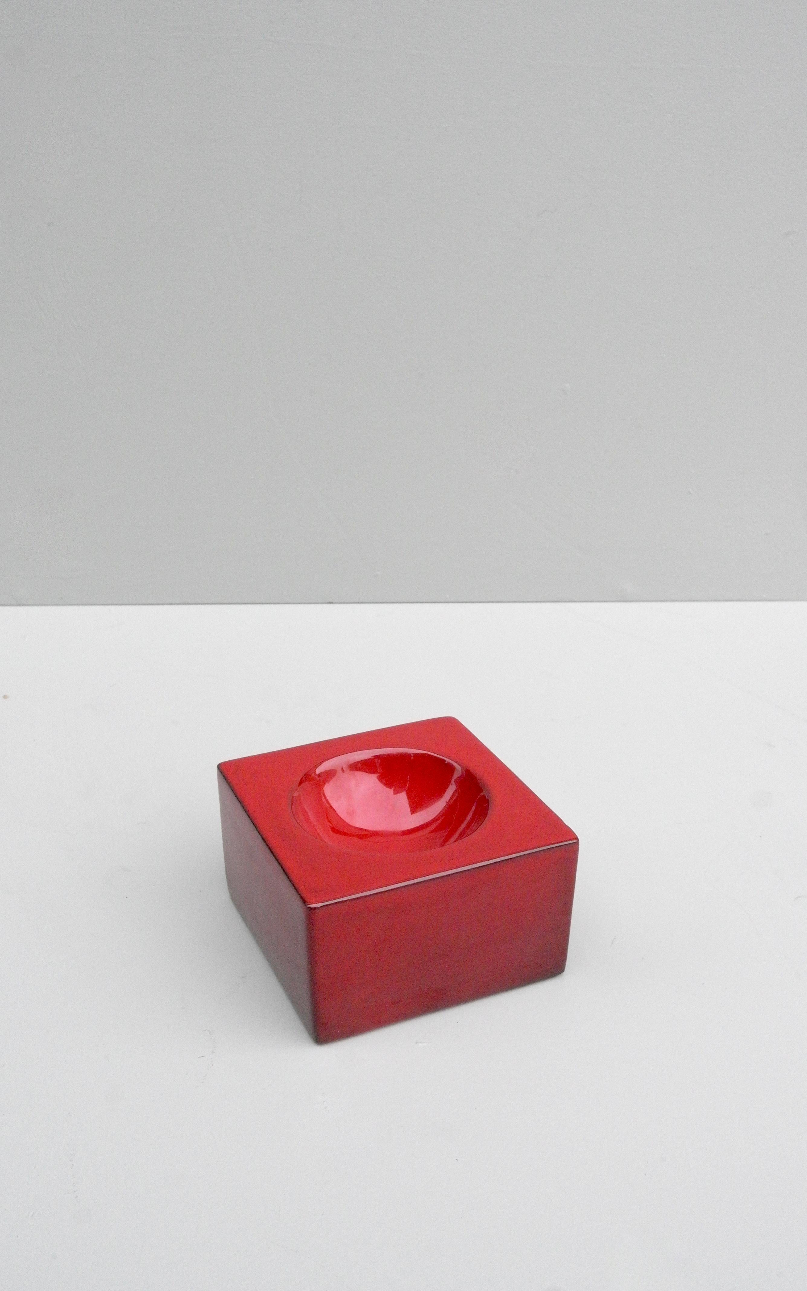 Ettore Sottsass Red Ceramic Enameled 444, ''Collagio Series'', Italy, 1962 In Good Condition In Den Haag, NL