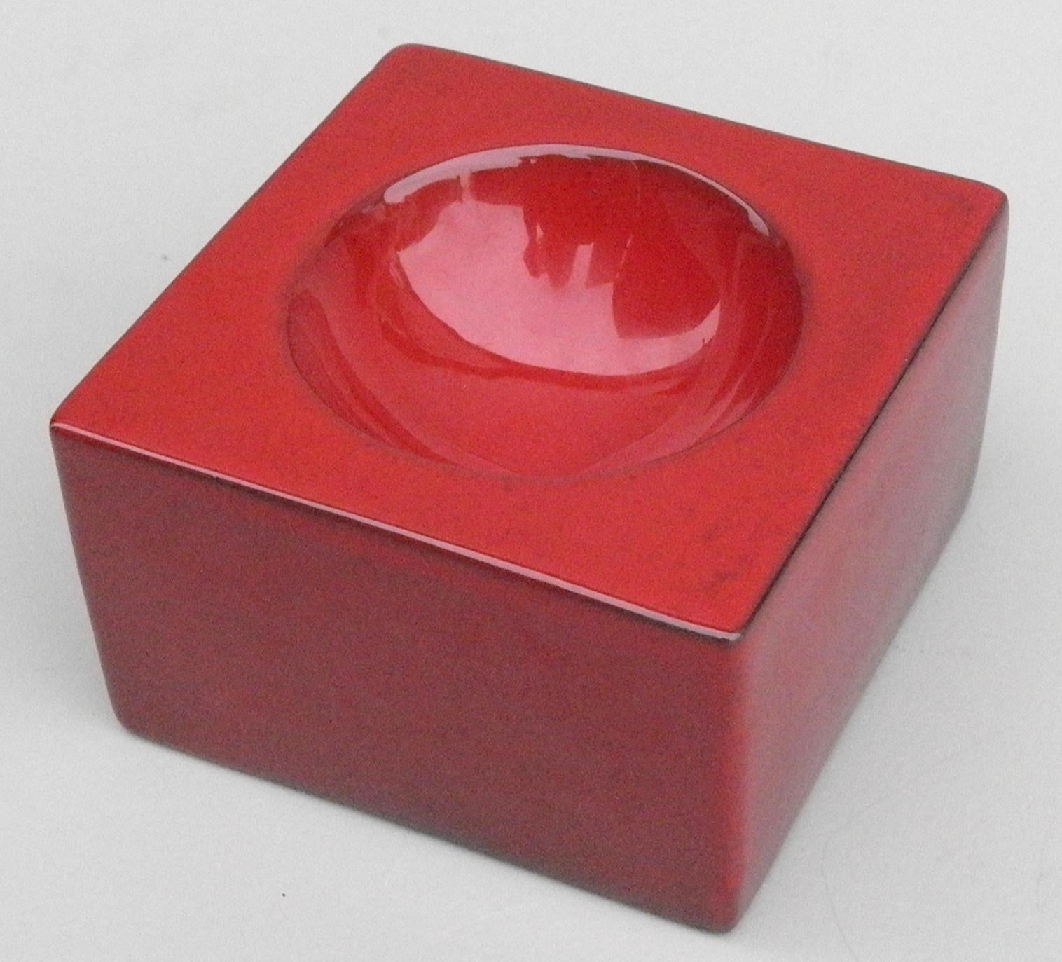 Mid-20th Century Ettore Sottsass Red Ceramic Enameled 444, ''Collagio Series'', Italy, 1962