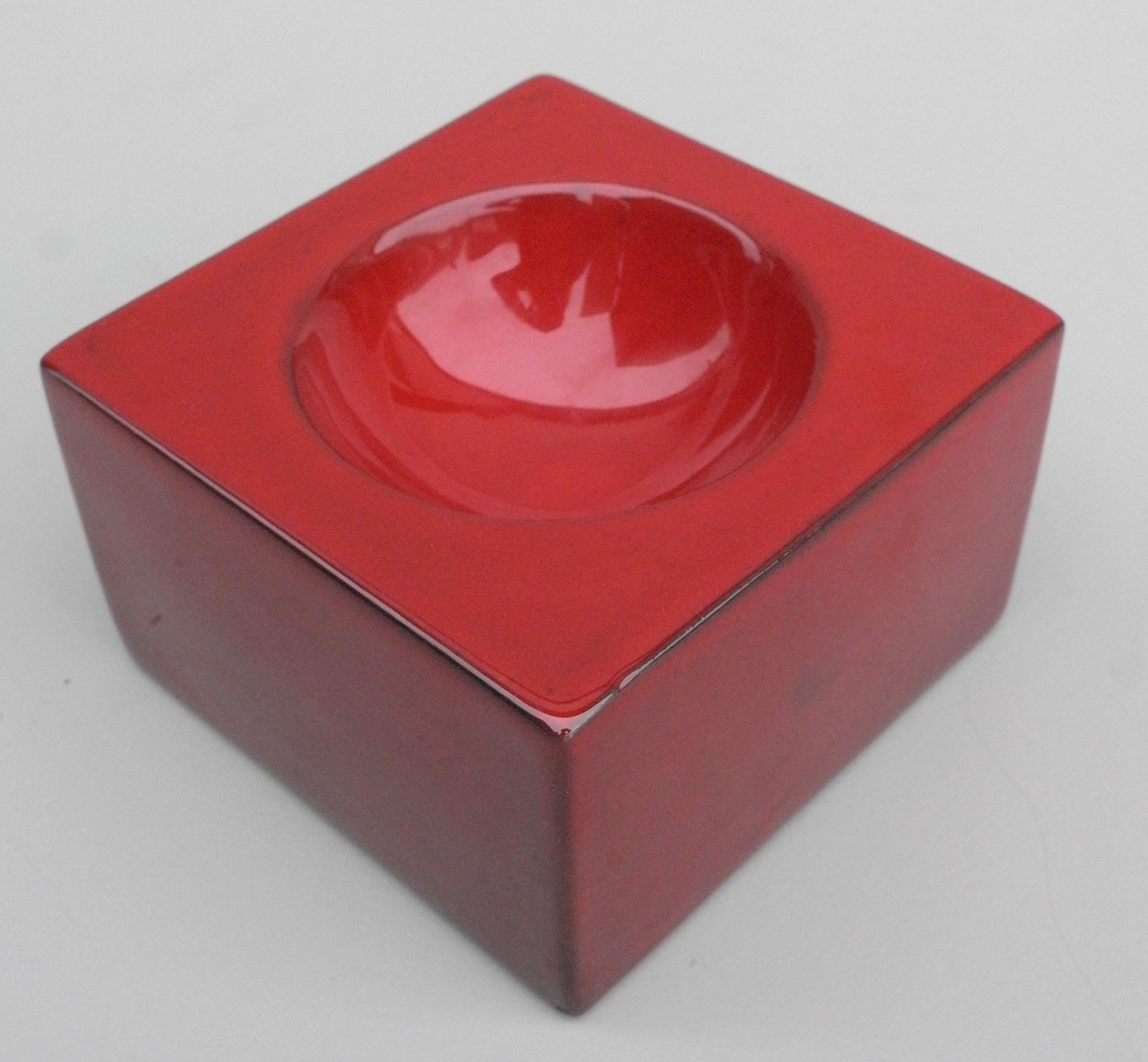 Ettore Sottsass Red Ceramic Enameled 444, ''Collagio Series'', Italy, 1962 1