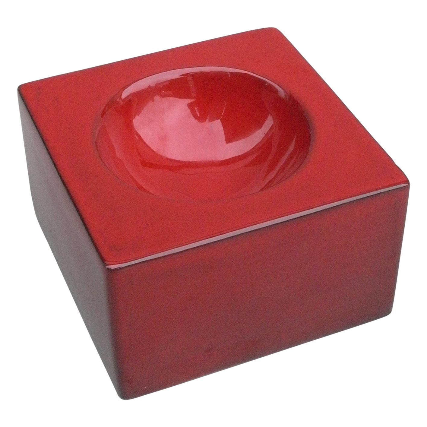 Ettore Sottsass Red Ceramic Enameled 444, ''Collagio Series'', Italy, 1962