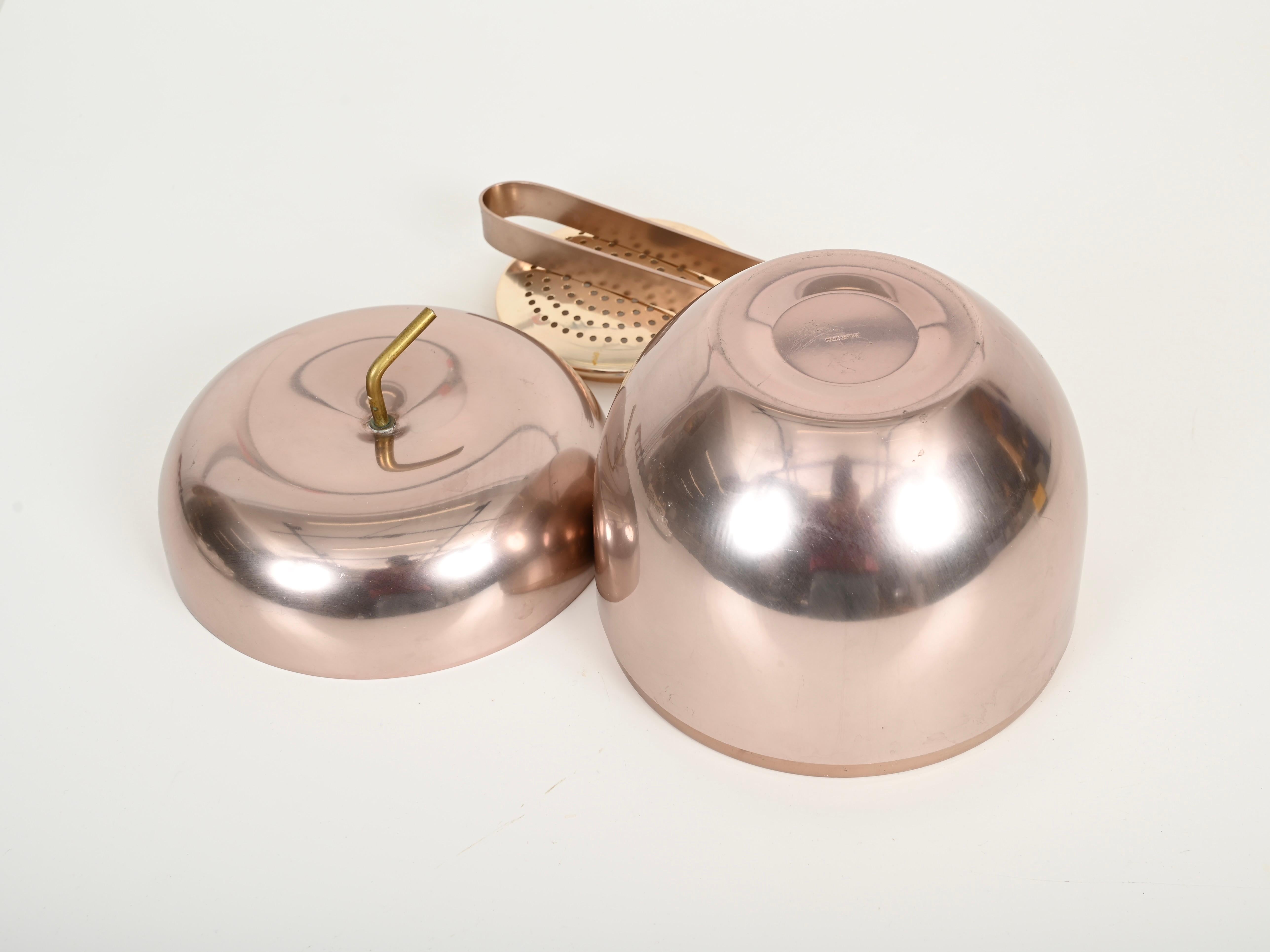 Großer Eiskübel „ Apple“ aus Roségold von Ettore Sottsass, Italien 1950er Jahre im Angebot 7