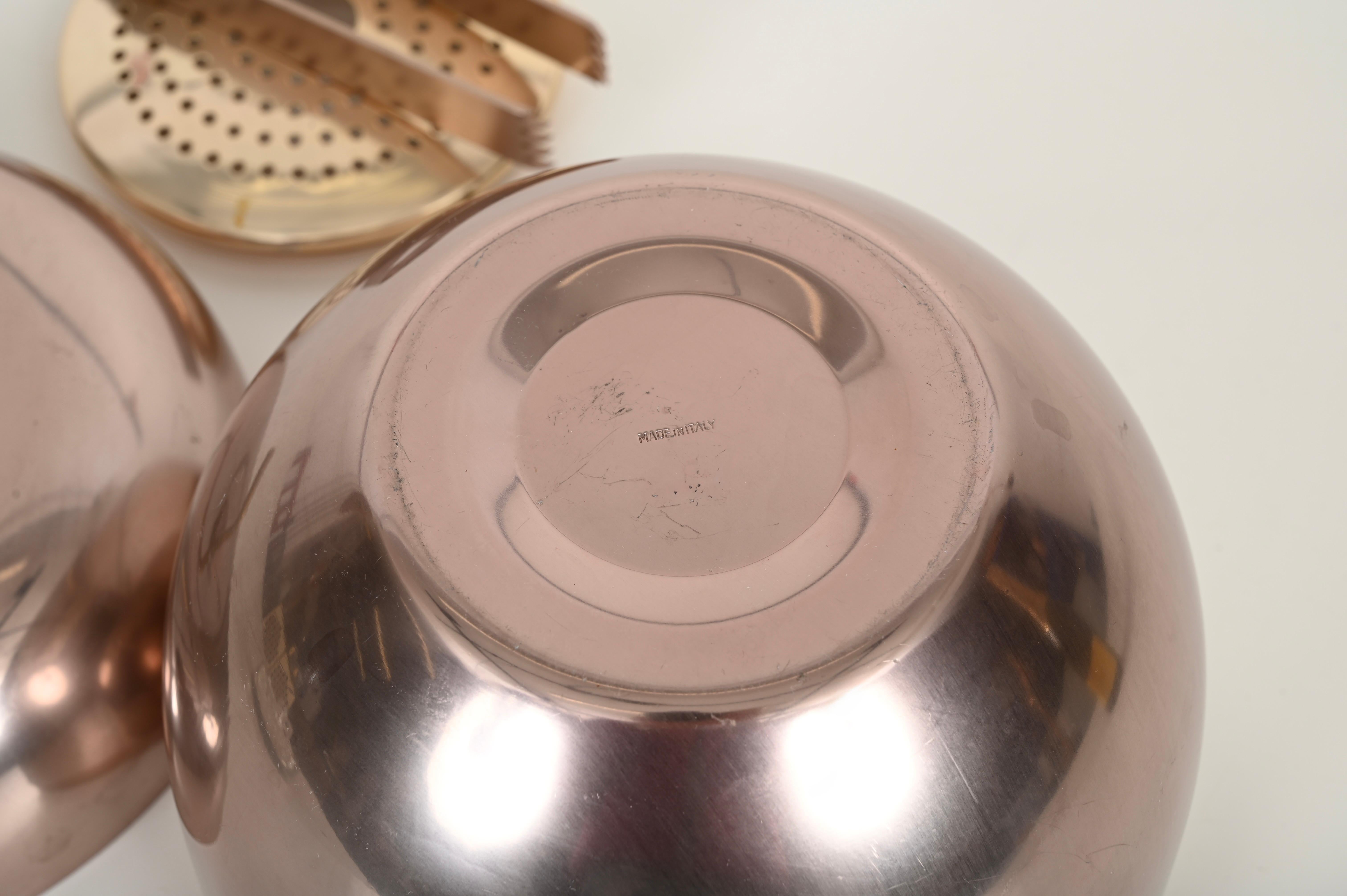 Großer Eiskübel „ Apple“ aus Roségold von Ettore Sottsass, Italien 1950er Jahre im Angebot 8