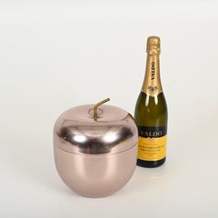 Secchiello per il ghiaccio grande "Apple" in oro rosa di Ettore Sottsass, Italia, anni '50