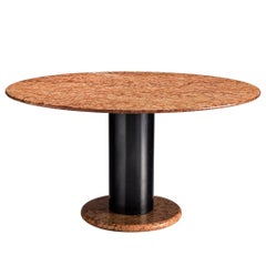 Ettore Sottsass Rose Marble Pedestal Dining Table