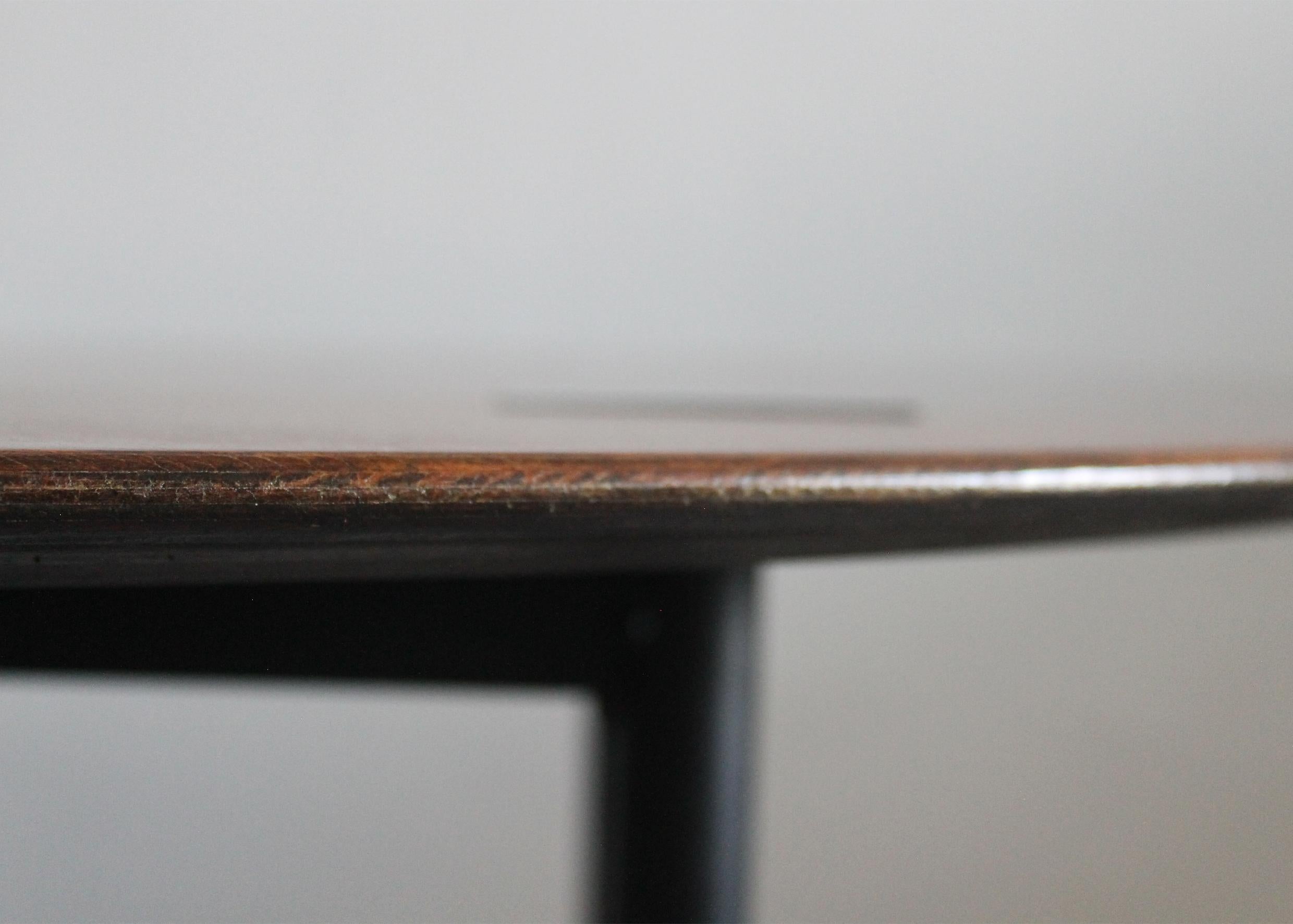 Métal Table de salle à manger Ettore Sottsass en Wood et métal laqué noir par Poltronova 50s en vente