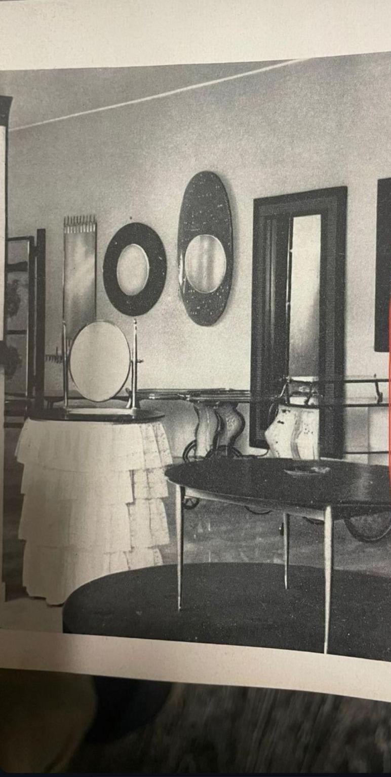Espejo curvo ovalado Ettore Sottsass Santambrogio & De Berti 1958''. 20th Century en venta