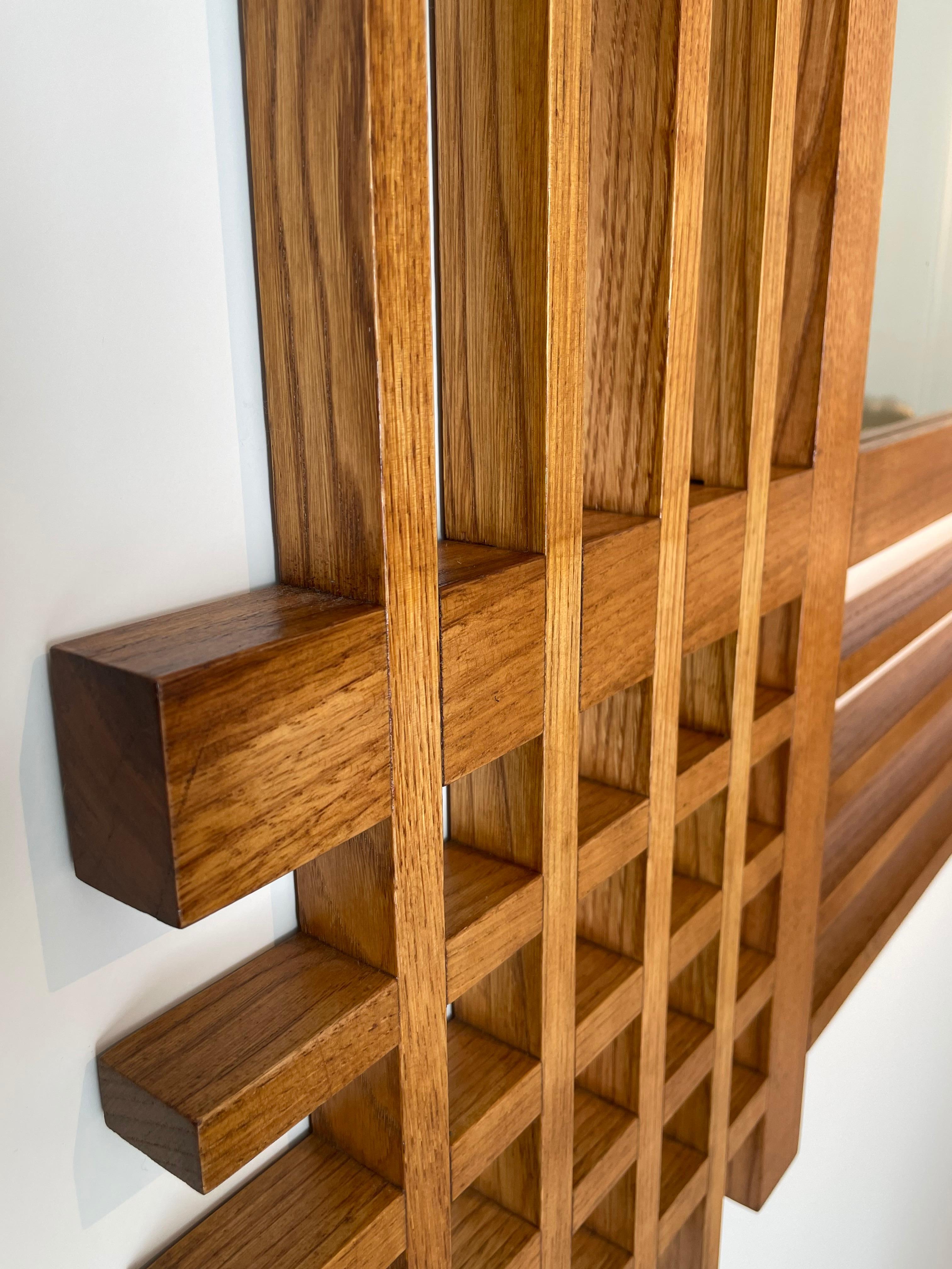 Woodwork Ettore Sottsass Santambrogio E De Berti Oak Wood Mirror, Italy, 1959 For Sale