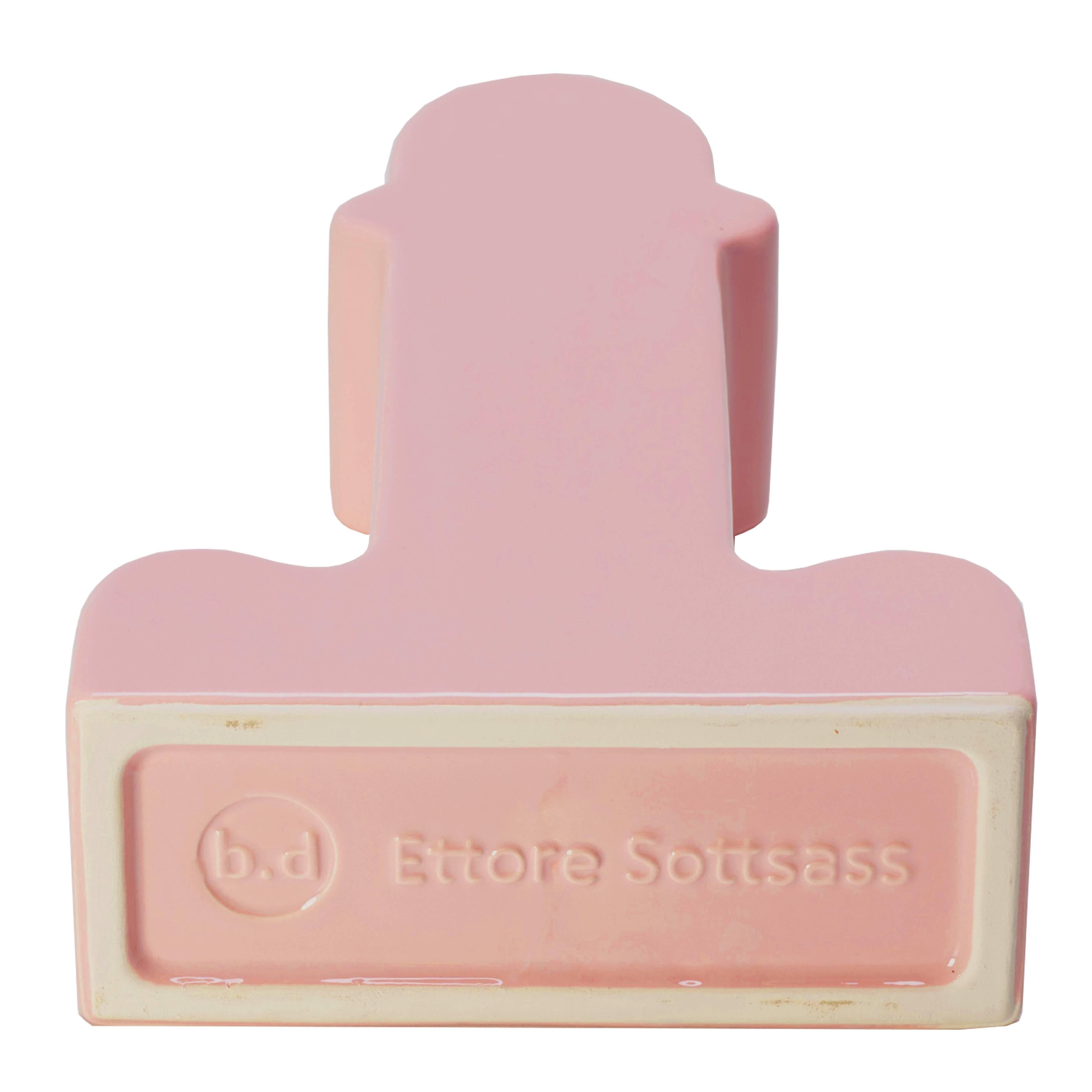 Late 20th Century Ettore Sottsass Sculptural Shape Pink Glazed Porcelain 