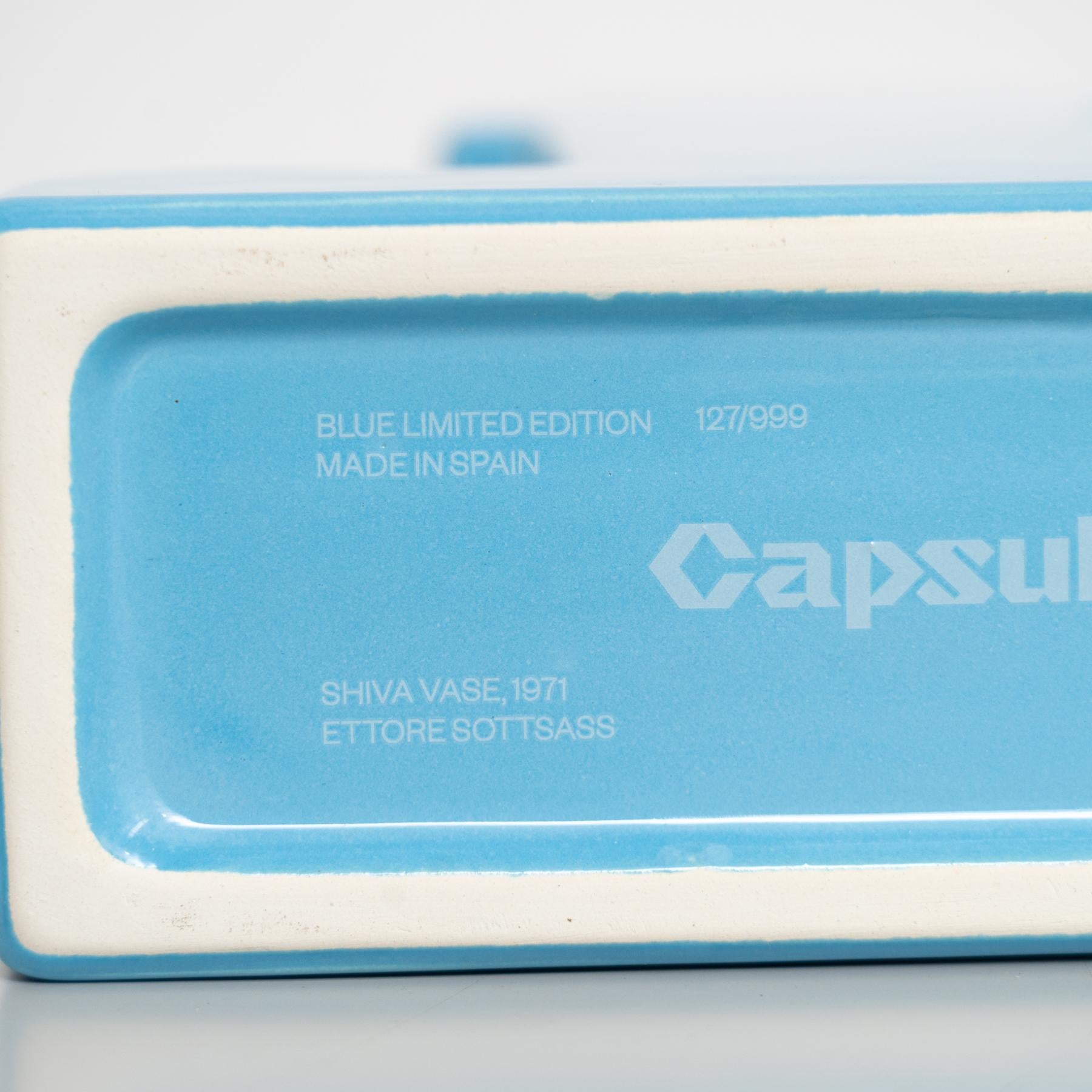 Vaso blu in edizione limitata Ettore Sottsass Shiva Capsule 127/999 in vendita 4