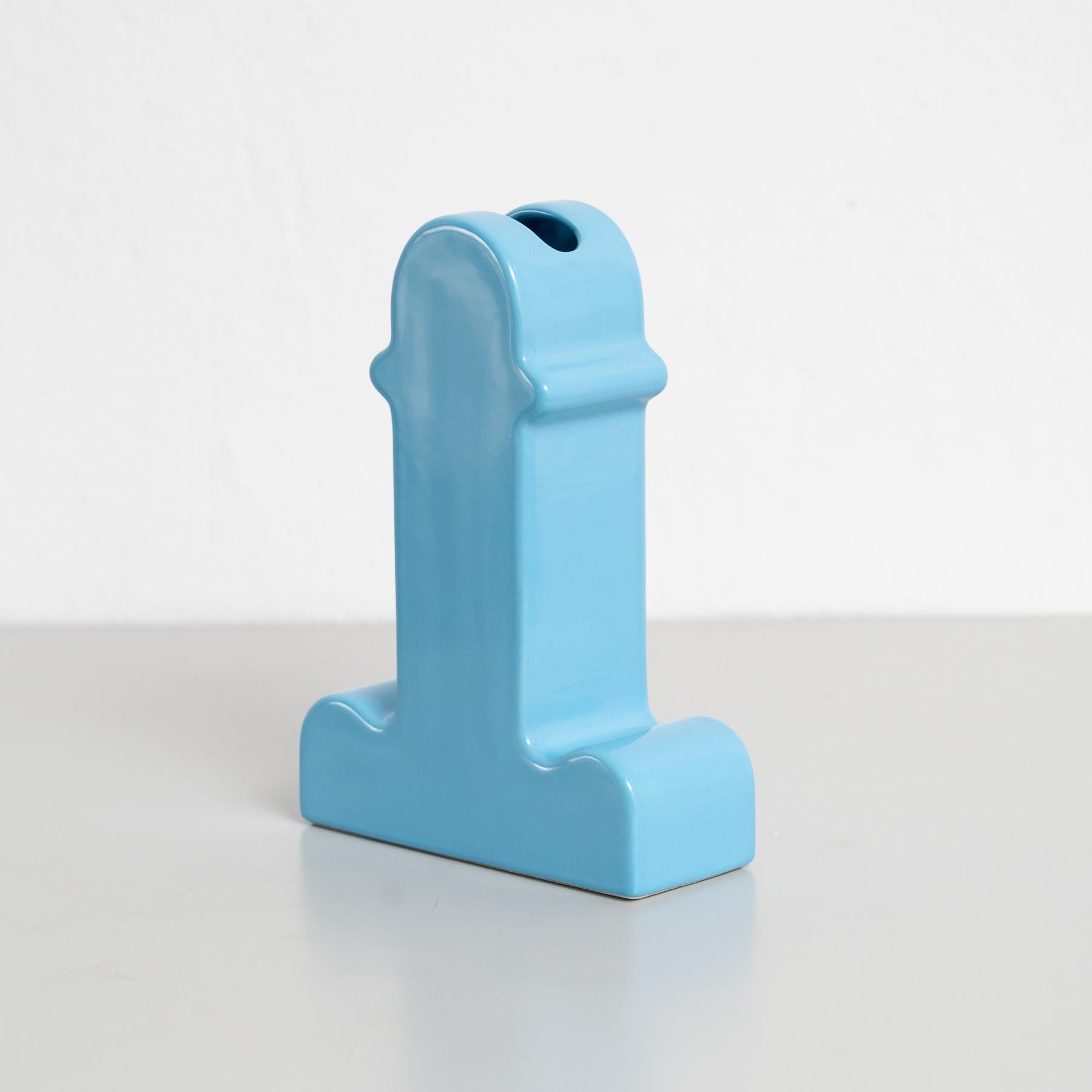 Spagnolo Vaso blu in edizione limitata Ettore Sottsass Shiva Capsule 127/999 in vendita