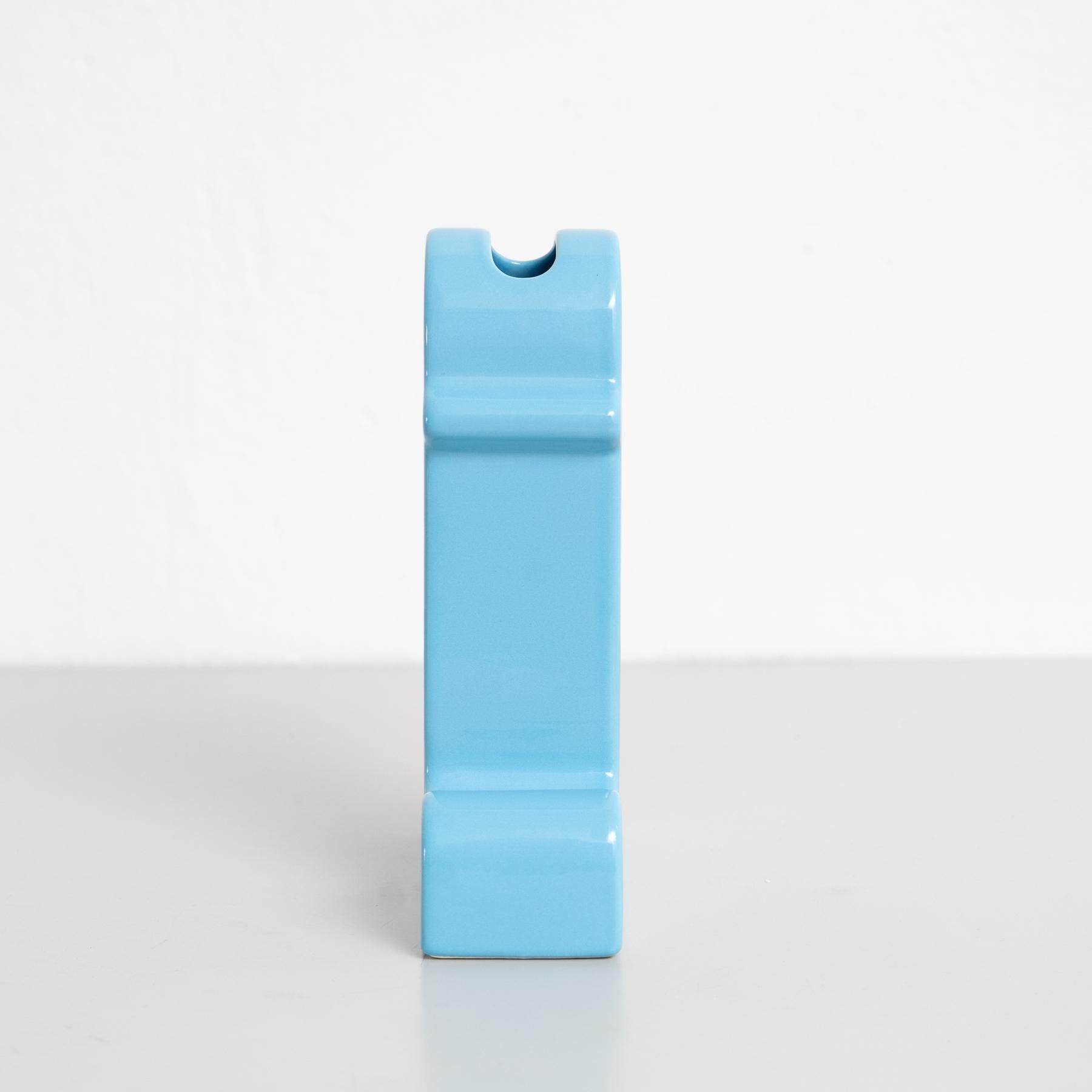 Vaso blu in edizione limitata Ettore Sottsass Shiva Capsule 127/999 In condizioni buone in vendita a Barcelona, Barcelona