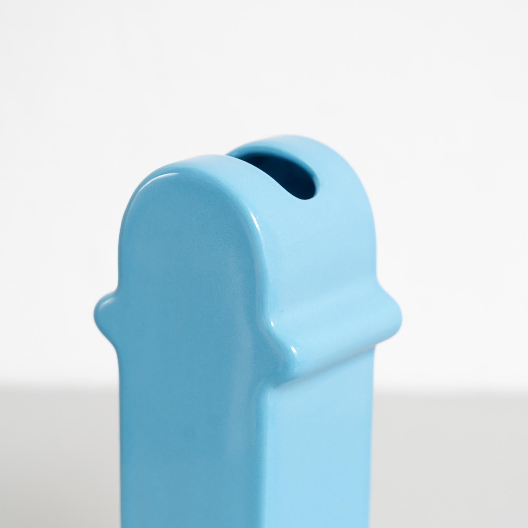 XXI secolo e contemporaneo Vaso blu in edizione limitata Ettore Sottsass Shiva Capsule 127/999 in vendita