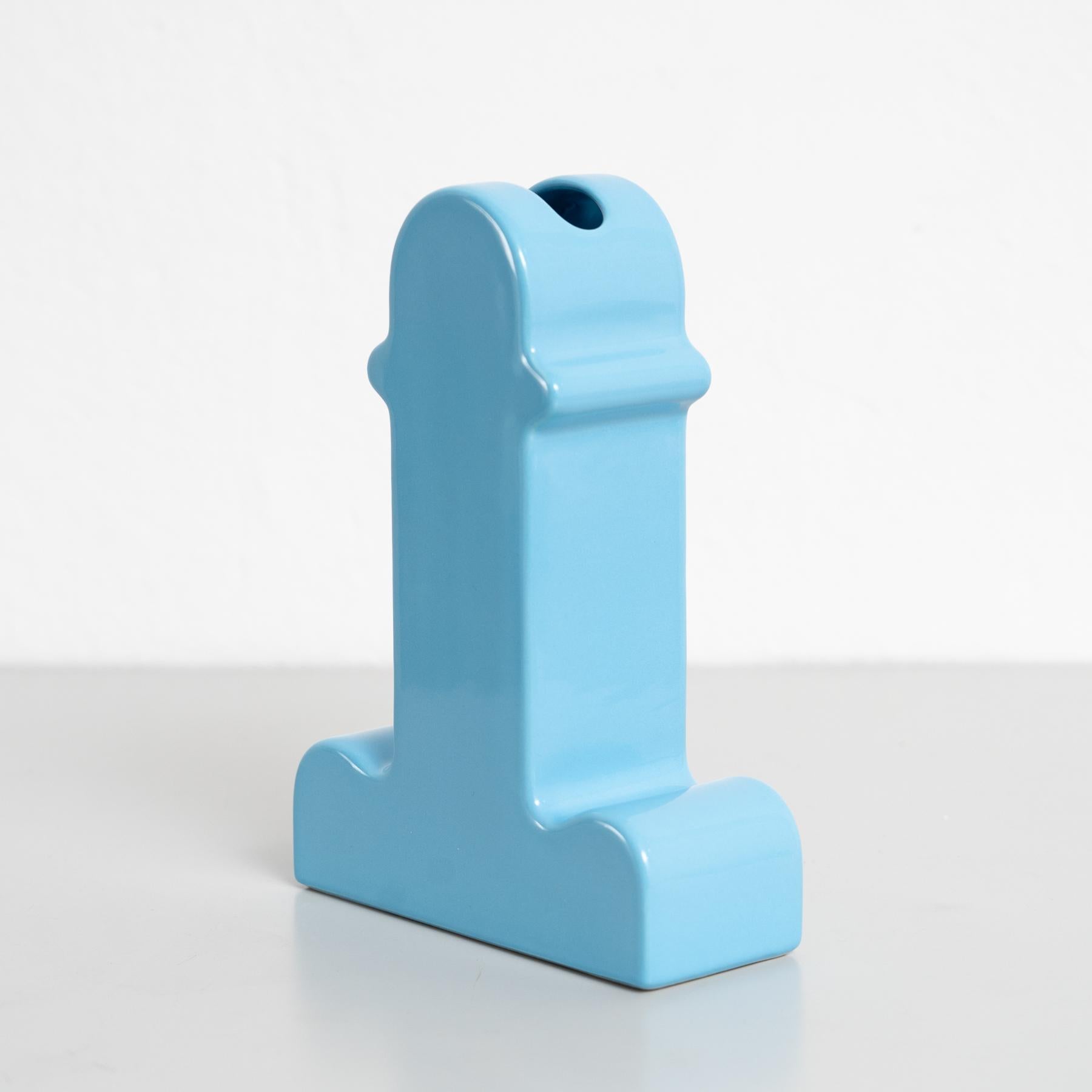 Spanish Ettore Sottsass Shiva Capsule Limited Edition Blue Vase 137/999 For Sale