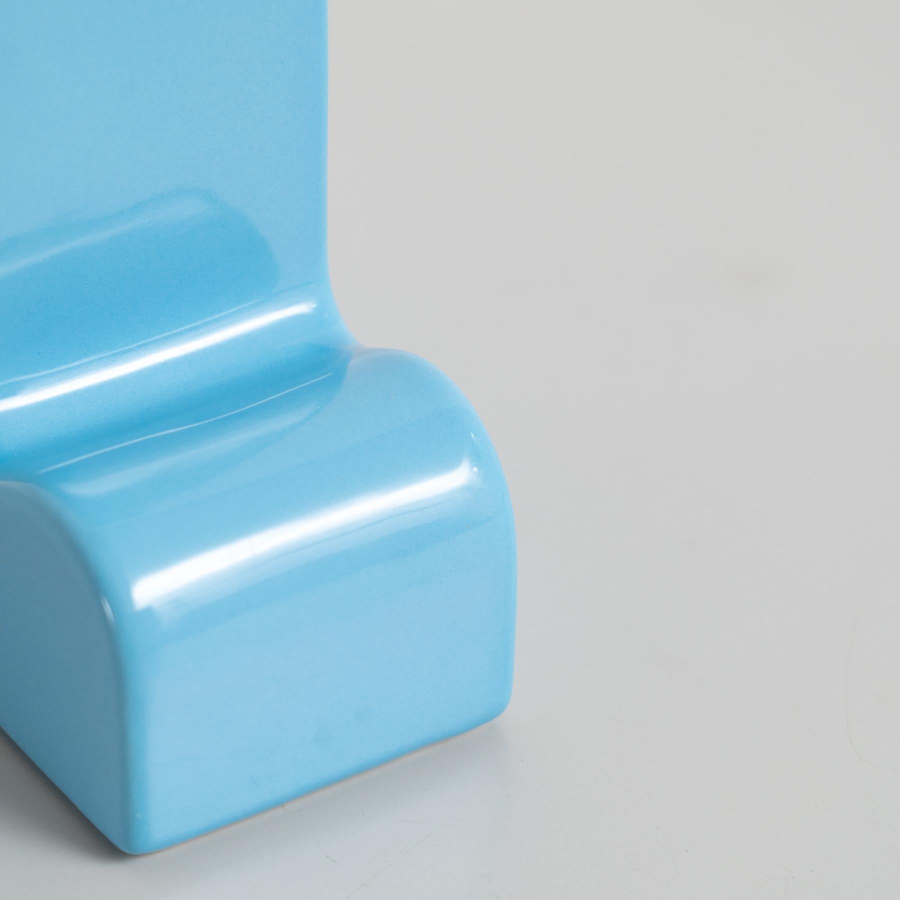 Ceramic Ettore Sottsass Shiva Capsule Limited Edition Blue Vase 137/999 For Sale