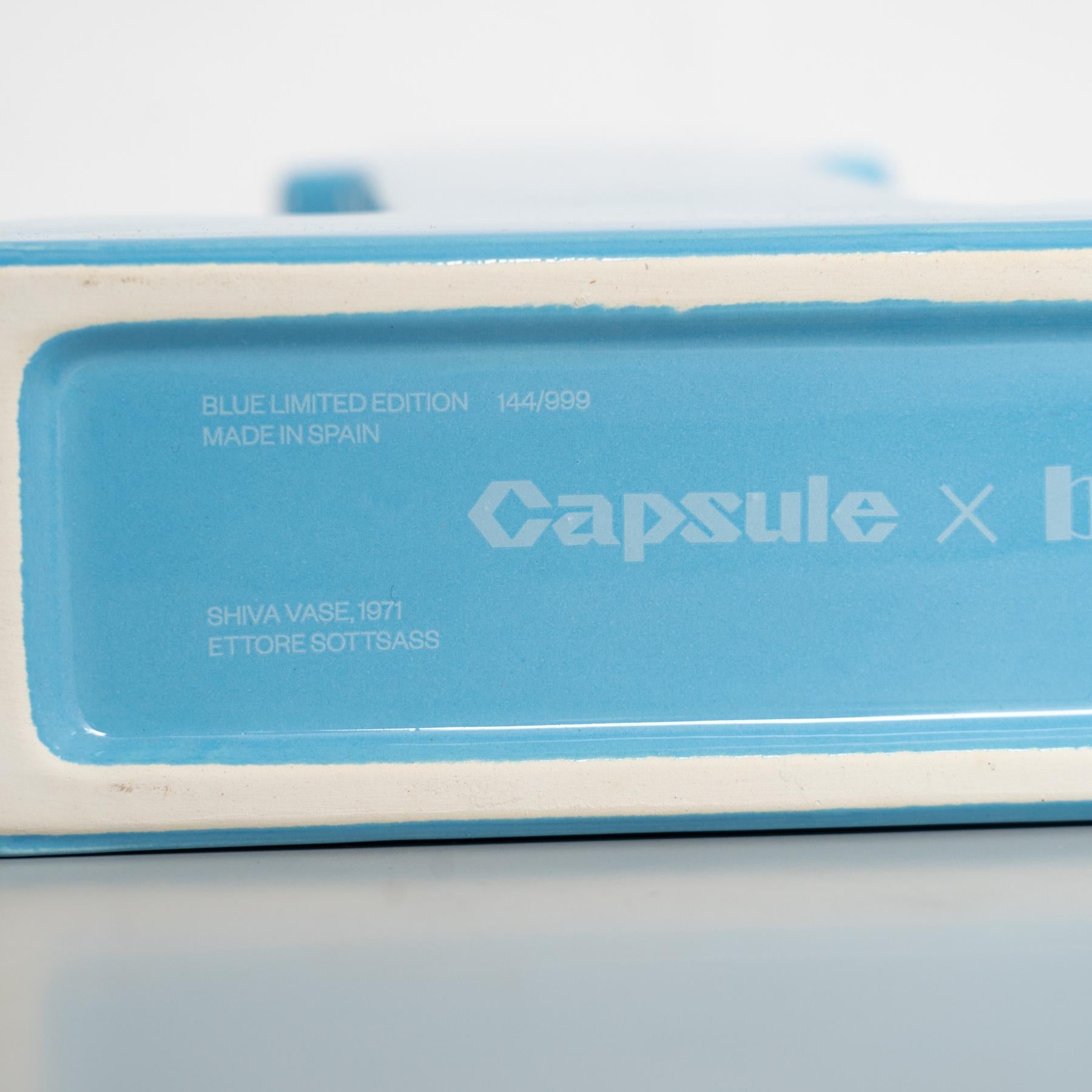 Vaso blu in edizione limitata Ettore Sottsass Shiva Capsule 144/999 in vendita 4