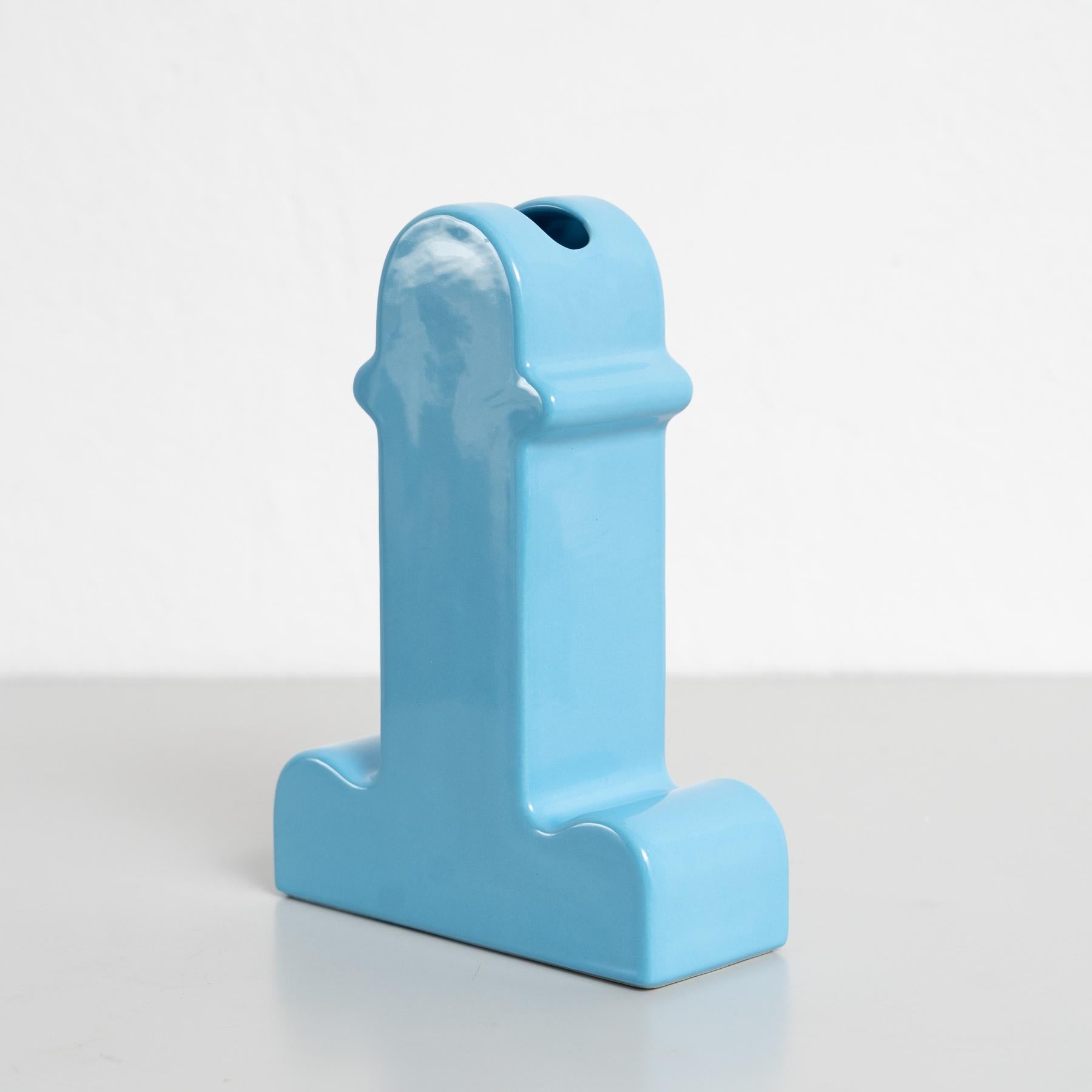 Spagnolo Vaso blu in edizione limitata Ettore Sottsass Shiva Capsule 144/999 in vendita