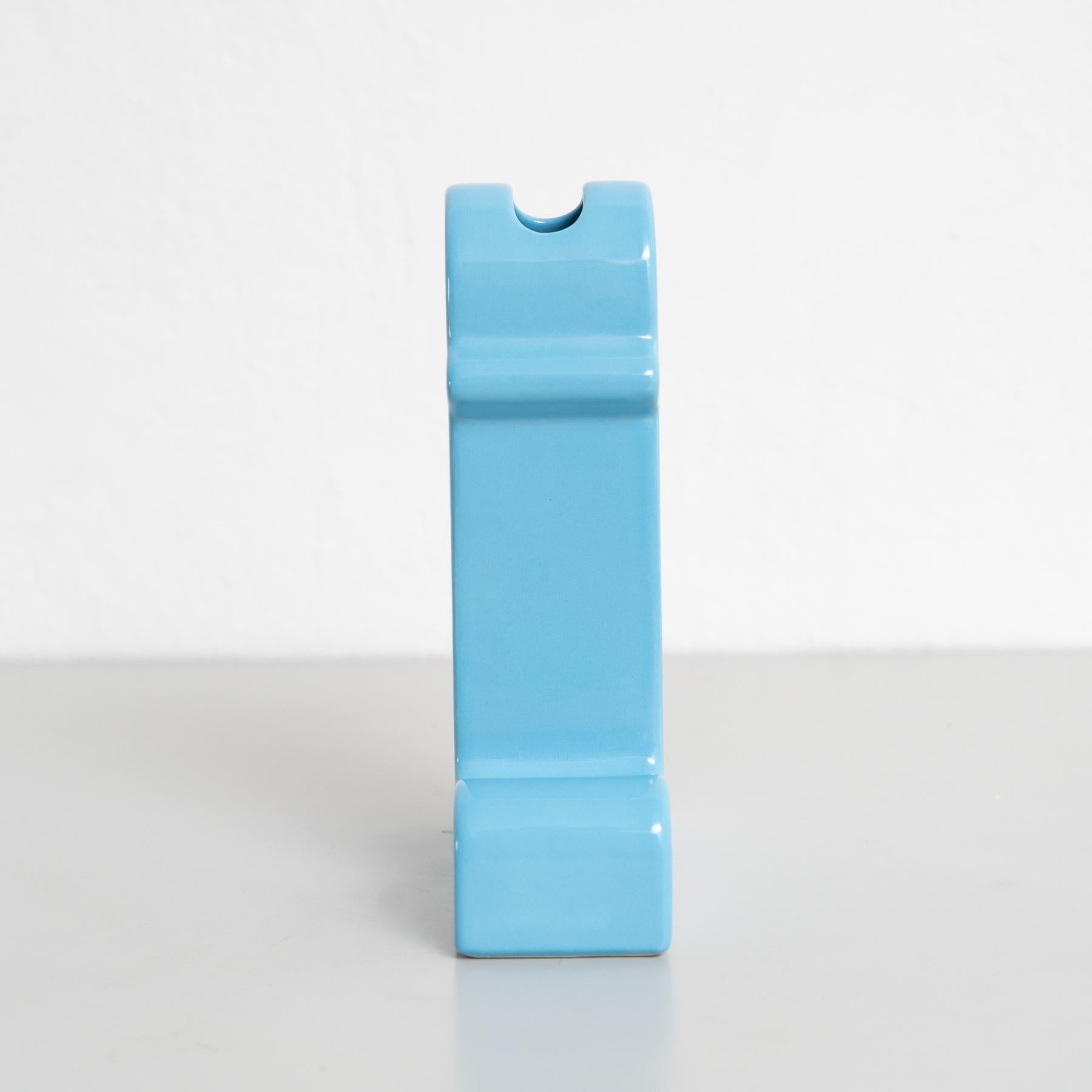 Vaso blu in edizione limitata Ettore Sottsass Shiva Capsule 144/999 In condizioni buone in vendita a Barcelona, Barcelona