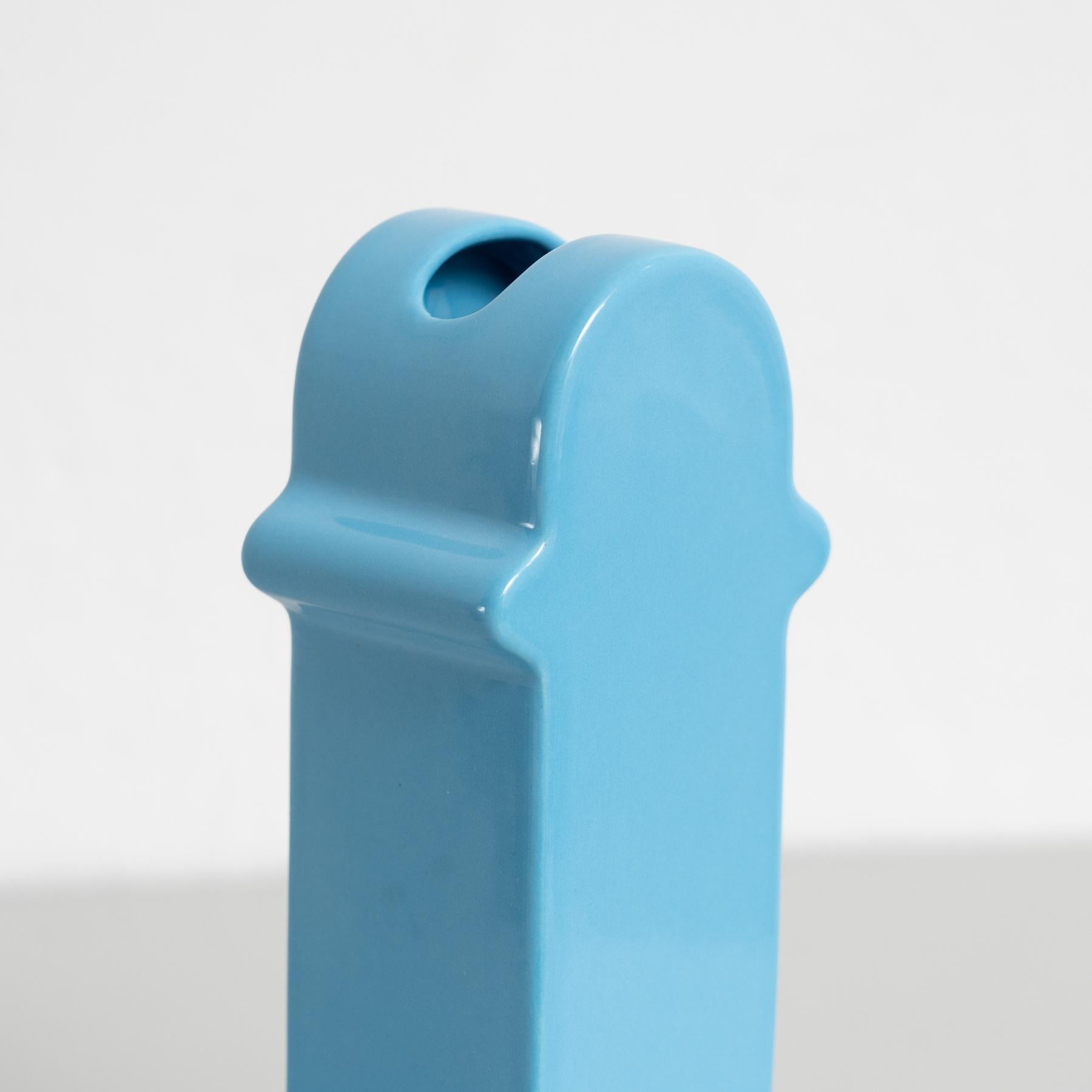 Ceramica Vaso blu in edizione limitata Ettore Sottsass Shiva Capsule 144/999 in vendita
