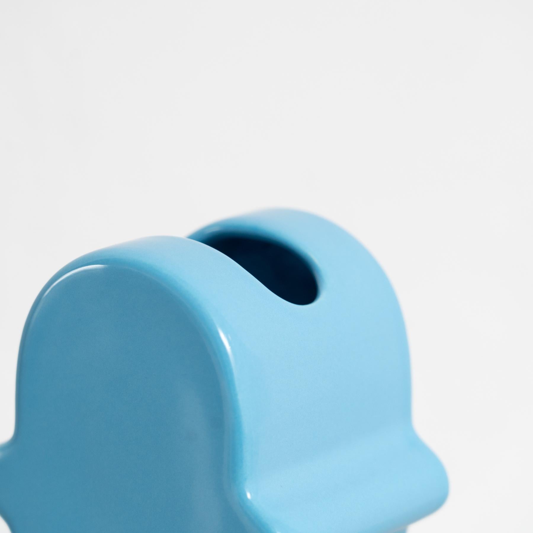 Vaso blu in edizione limitata Ettore Sottsass Shiva Capsule 144/999 in vendita 2