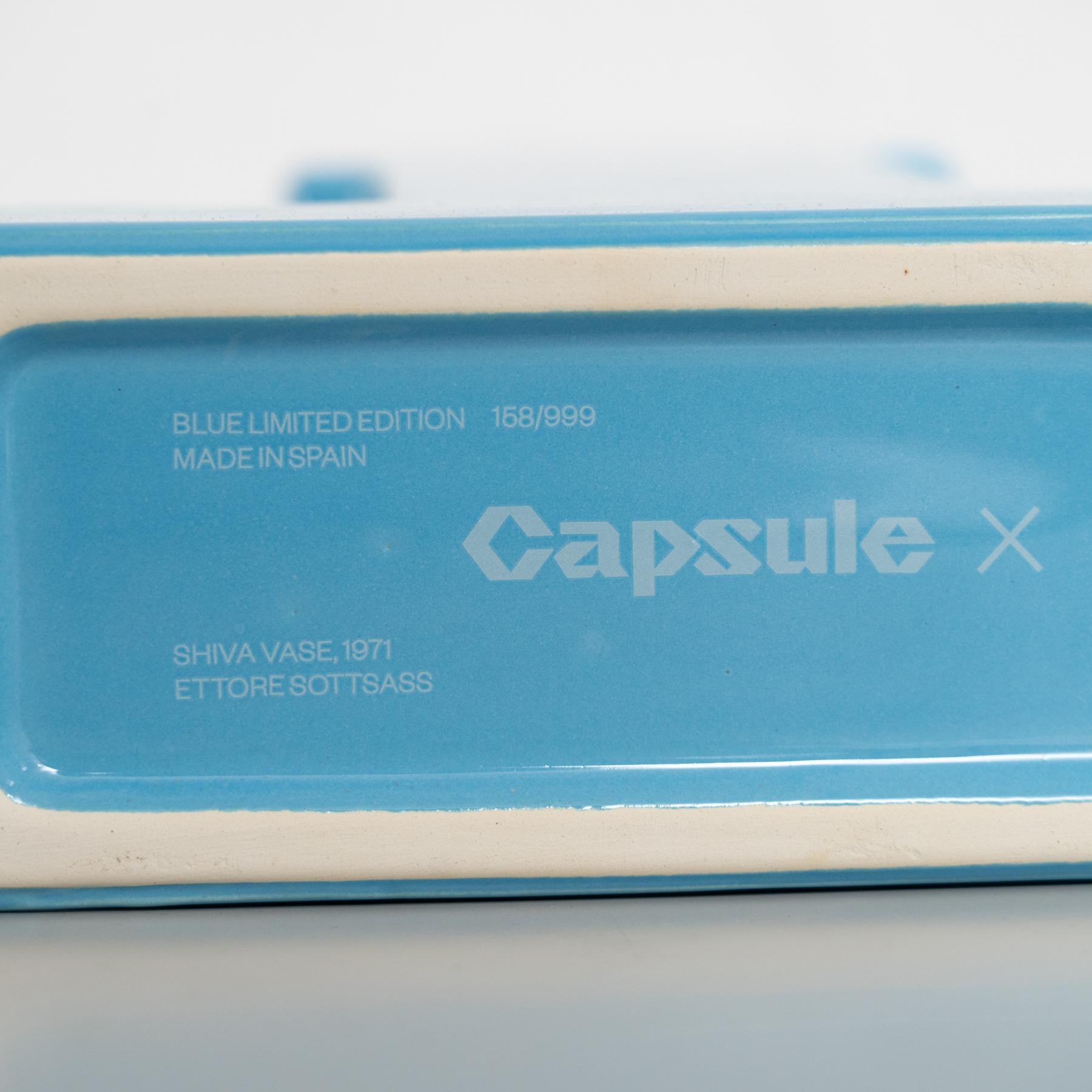 Ettore Sottsass Shiva Capsule Limited Edition Blue Vase 158/999 For Sale 4