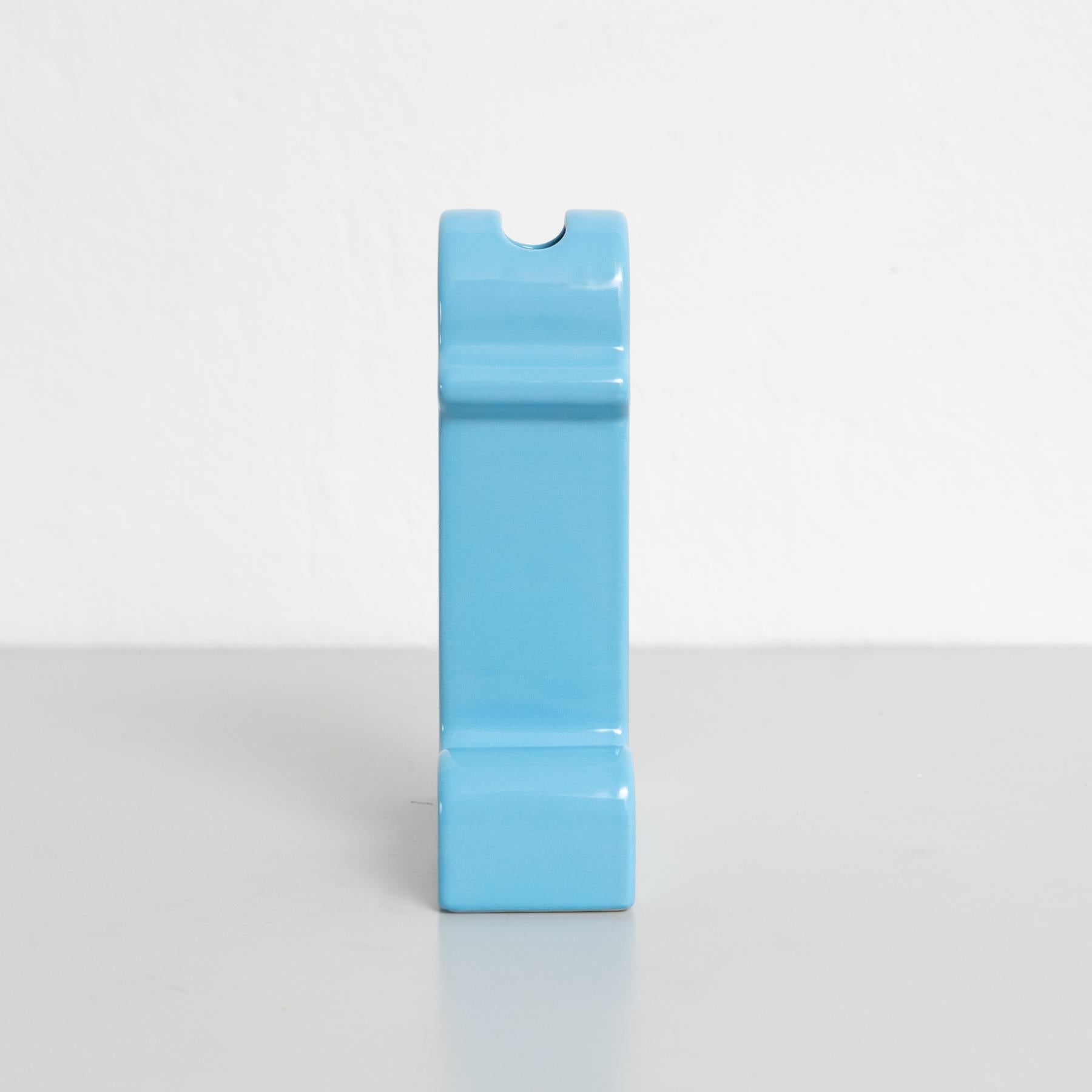 Ettore Sottsass Shiva Capsule Limited Edition Blue Vase 158/999 In Good Condition For Sale In Barcelona, Barcelona
