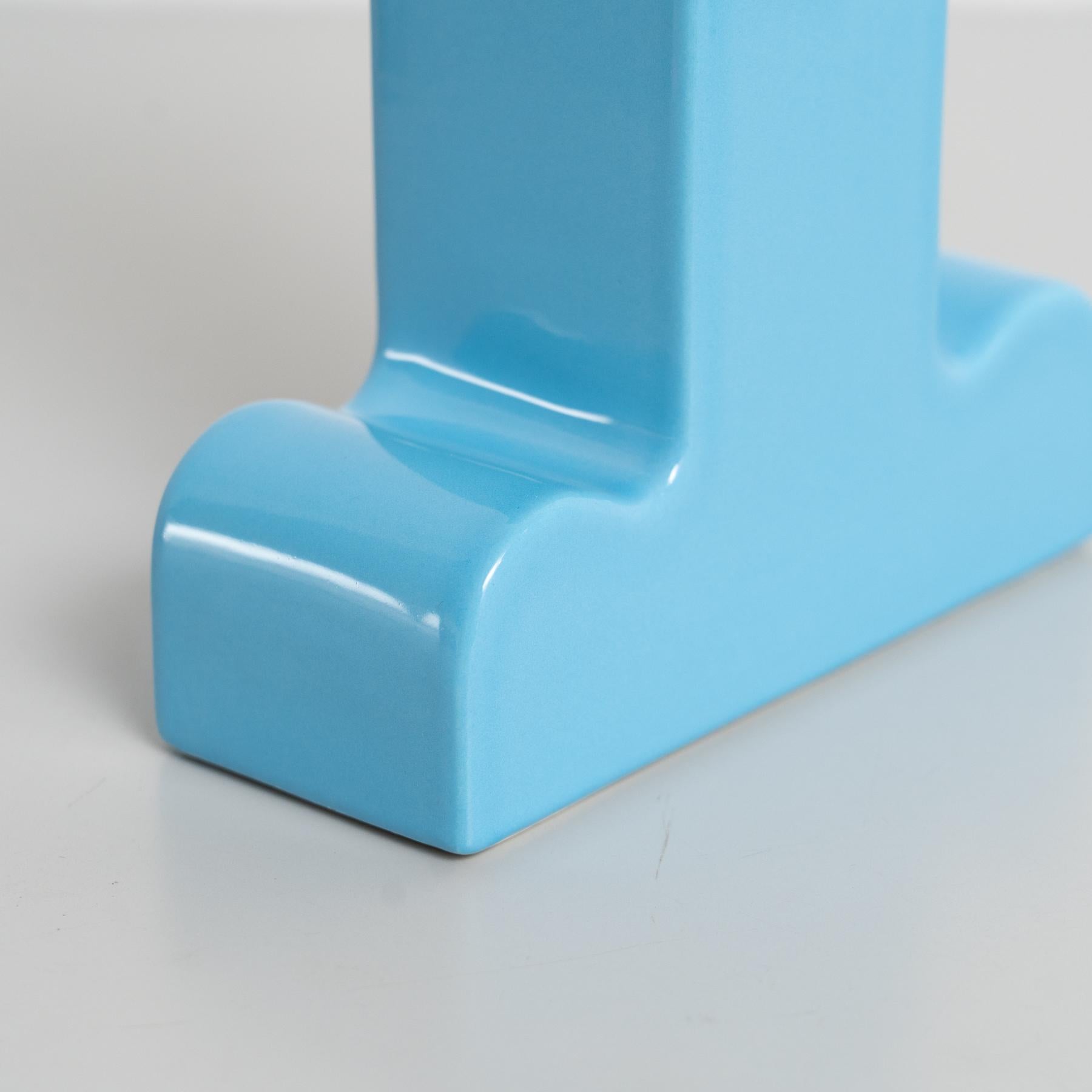 Ceramic Ettore Sottsass Shiva Capsule Limited Edition Blue Vase 158/999 For Sale