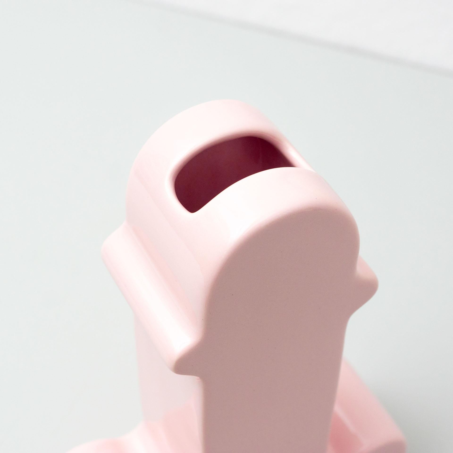 Ettore Sottsass Shiva Pink Ceramic Vase 5