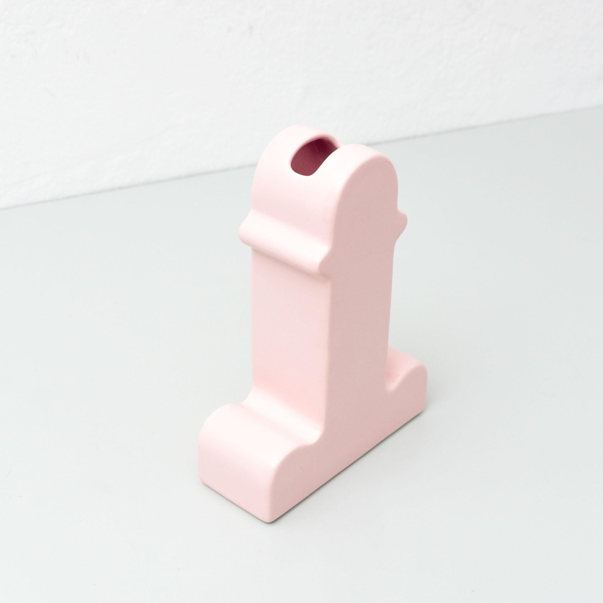 Ettore Sottsass Shiva Pink Ceramic Vase 7