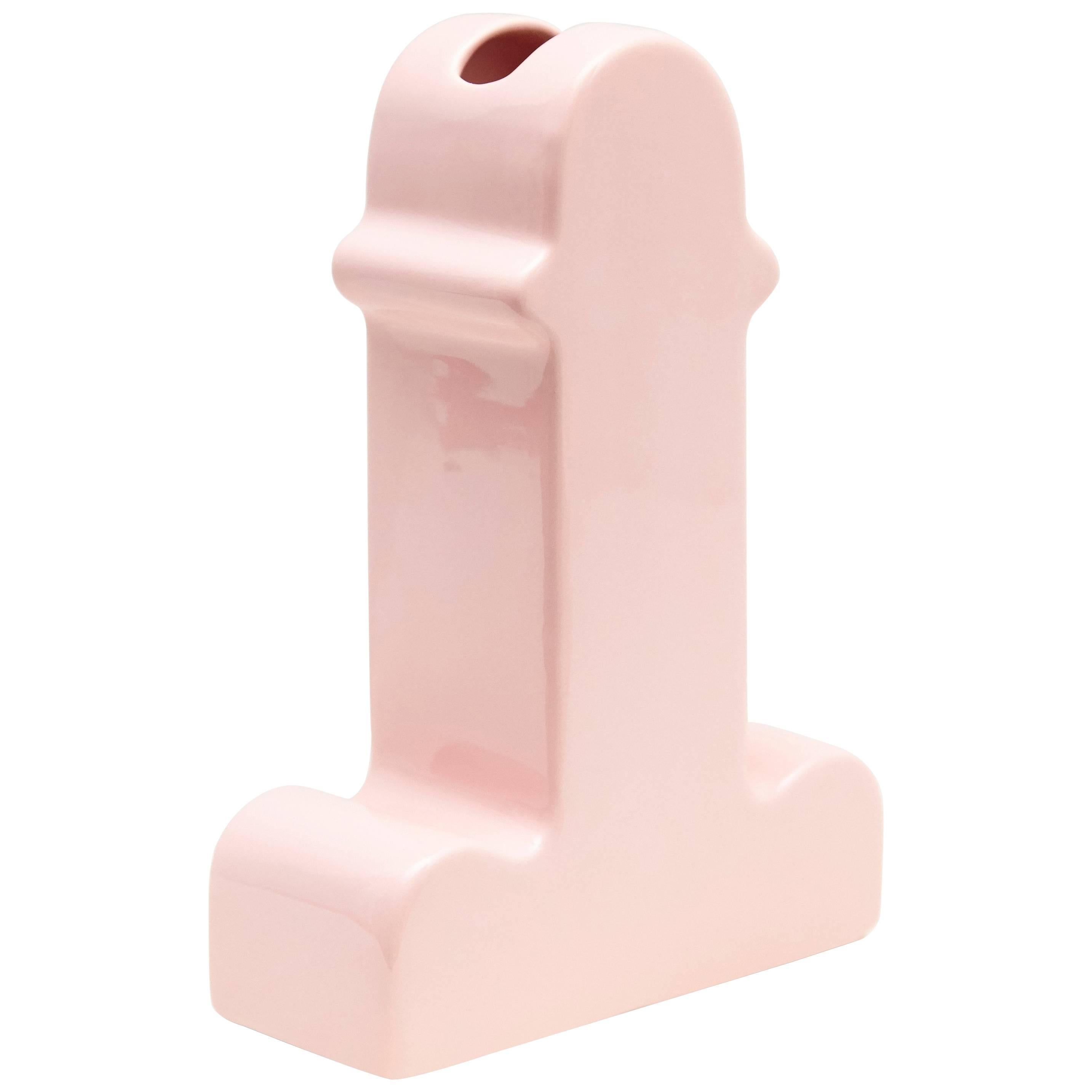 Spanish Ettore Sottsass Shiva Pink Ceramic Vase