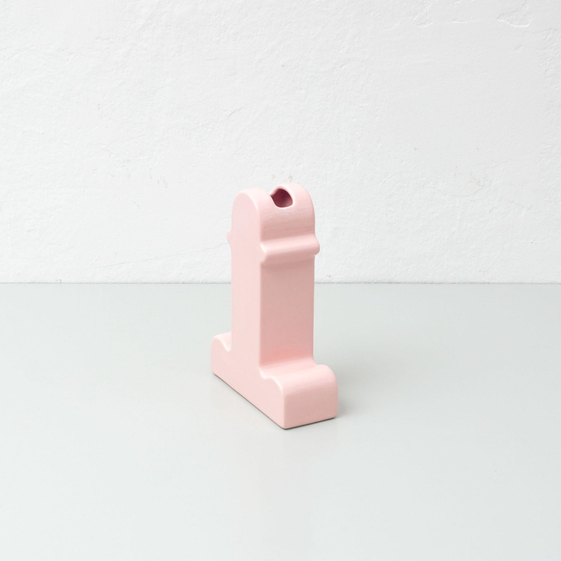 Late 20th Century Ettore Sottsass Shiva Pink Ceramic Vase
