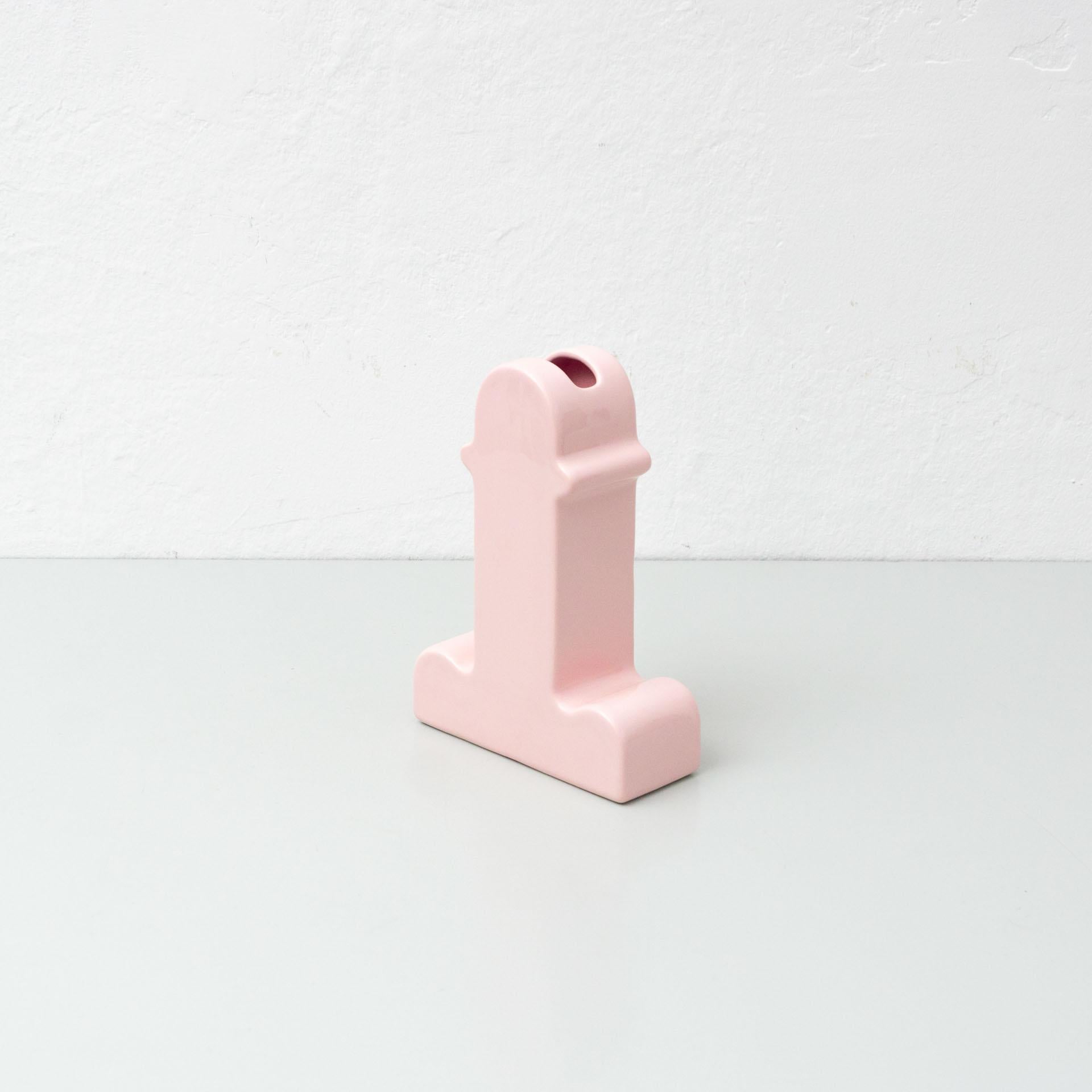 Ettore Sottsass Shiva Pink Ceramic Vase 1