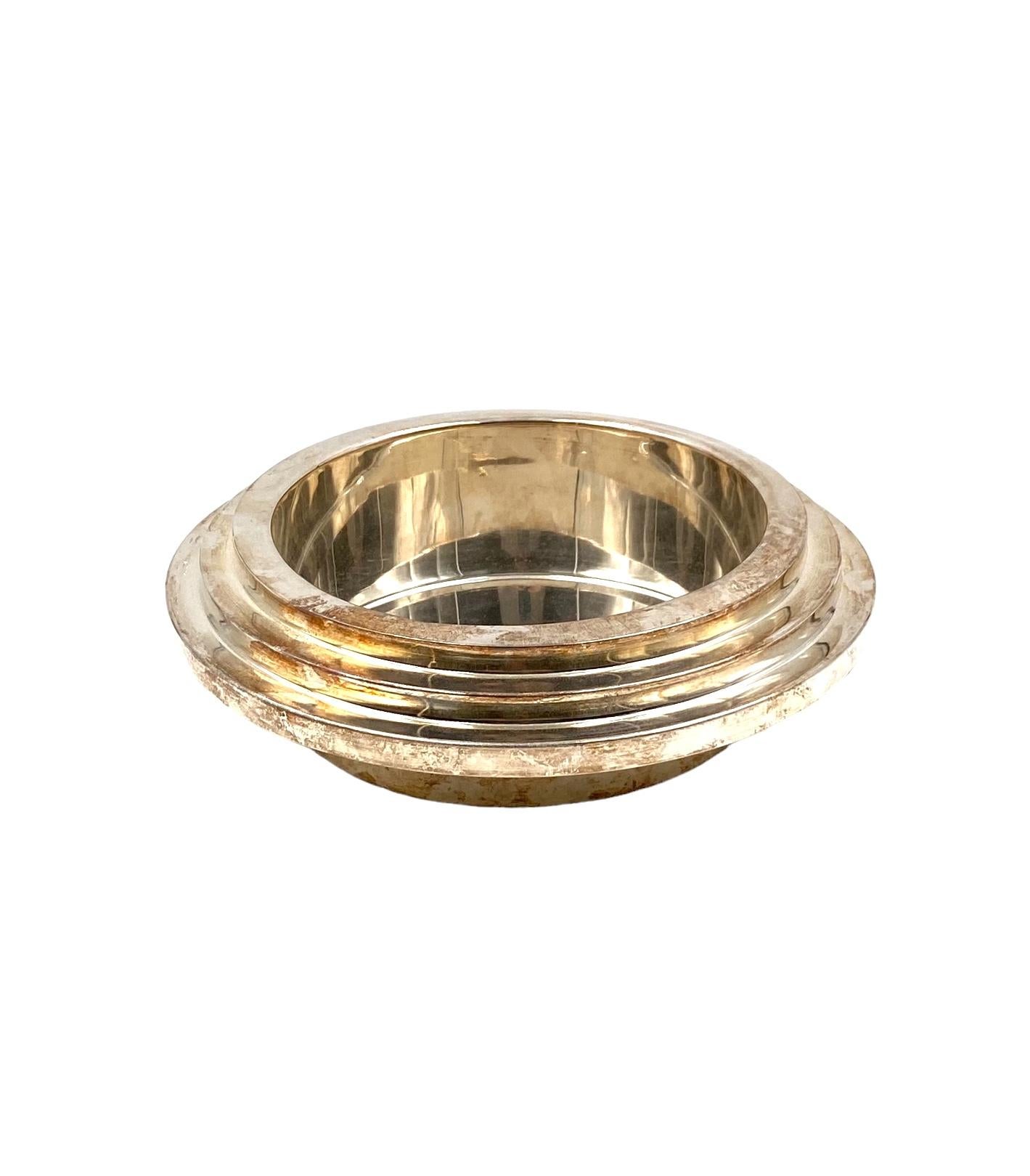 Ettore Sottsass, silver-plated bowl / vide poche, Cleto Munari Italy 1980s For Sale 6