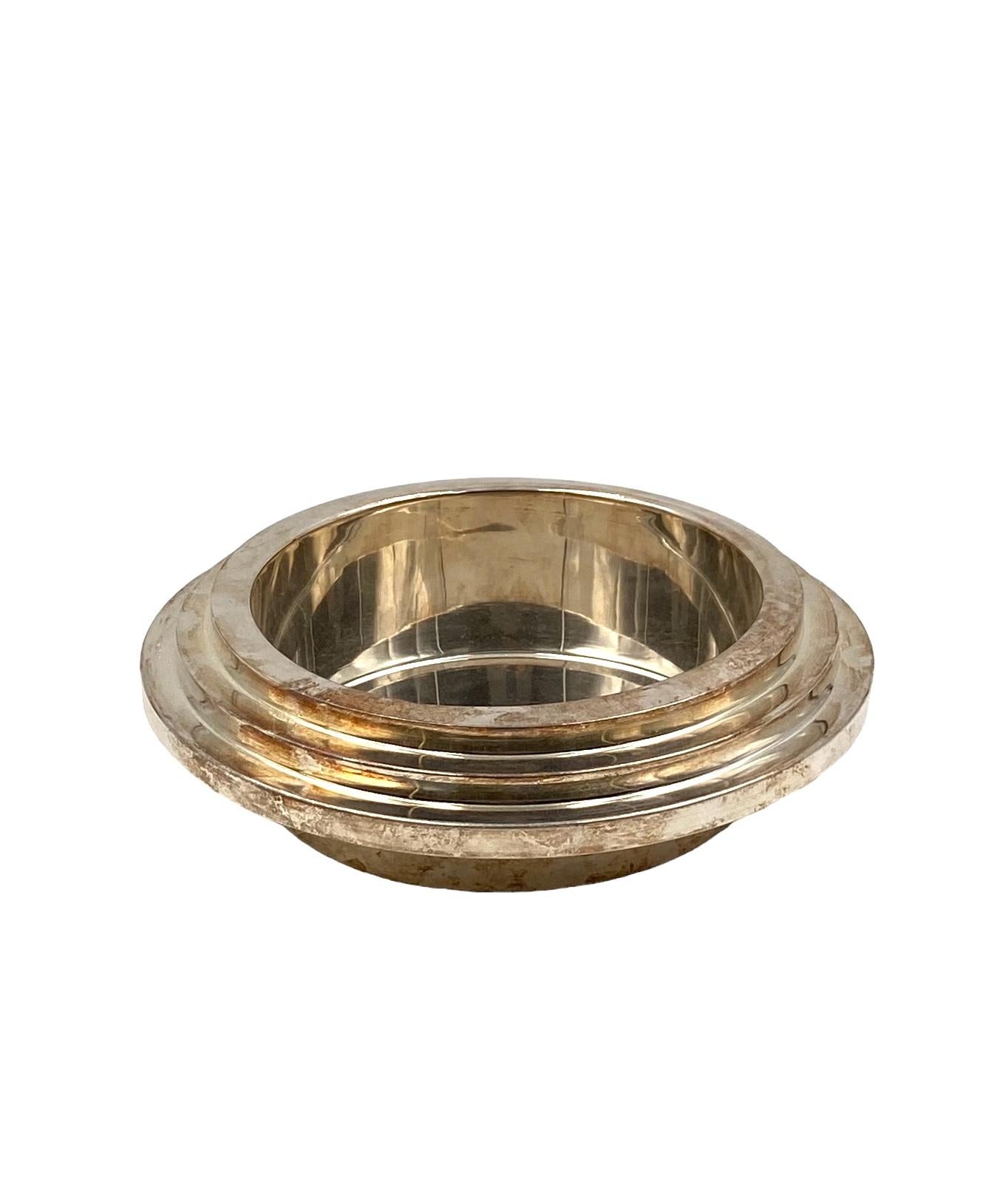 Ettore Sottsass, silver-plated bowl / vide poche, Cleto Munari Italy 1980s For Sale 8