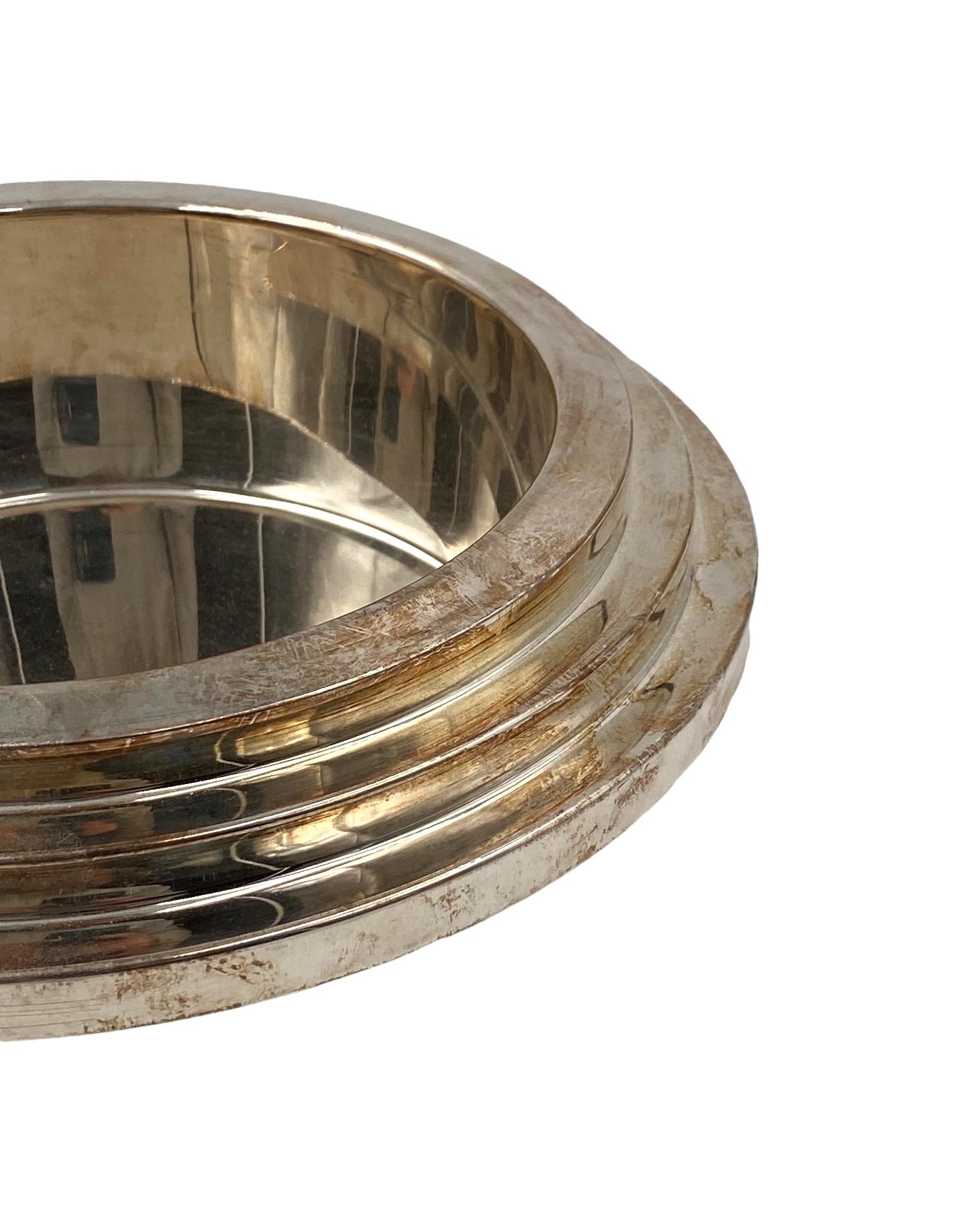 Ettore Sottsass, silver-plated bowl / vide poche, Cleto Munari Italy 1980s For Sale 9