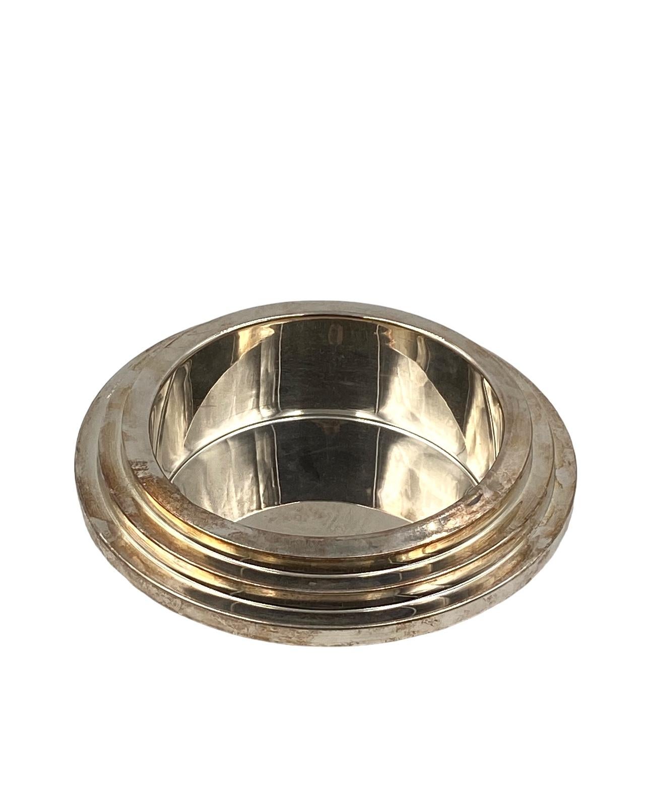 Ettore Sottsass, silver-plated bowl / vide poche, Cleto Munari Italy 1980s For Sale 12
