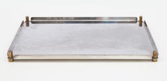 Ettore Sottsass Silver Plated Tray 1990s Signed