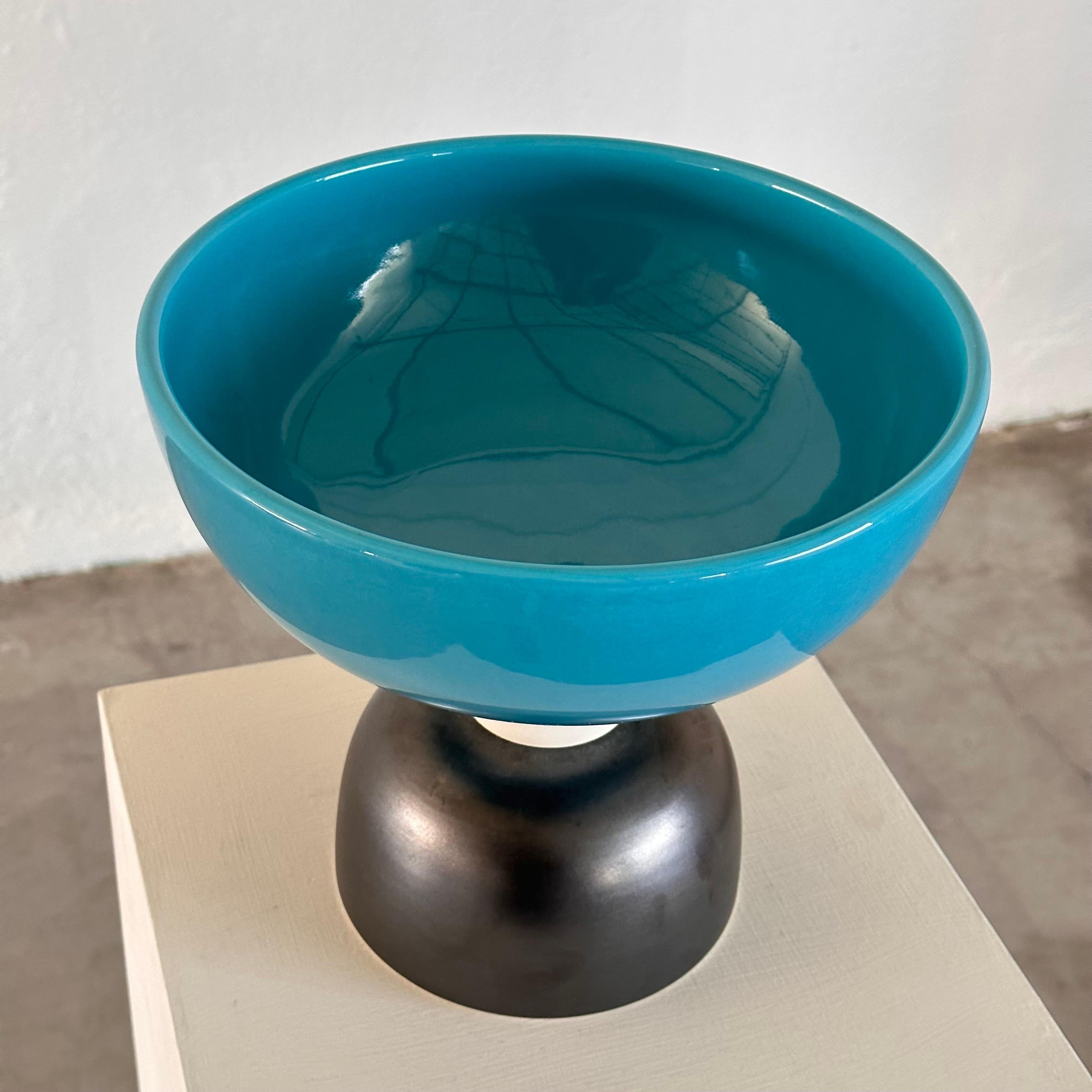 Ettore Sottsass Stand in grau und hellblau glasierter Keramik für Bitossi, 1960er Jahre im Zustand „Gut“ im Angebot in Brescia , Brescia