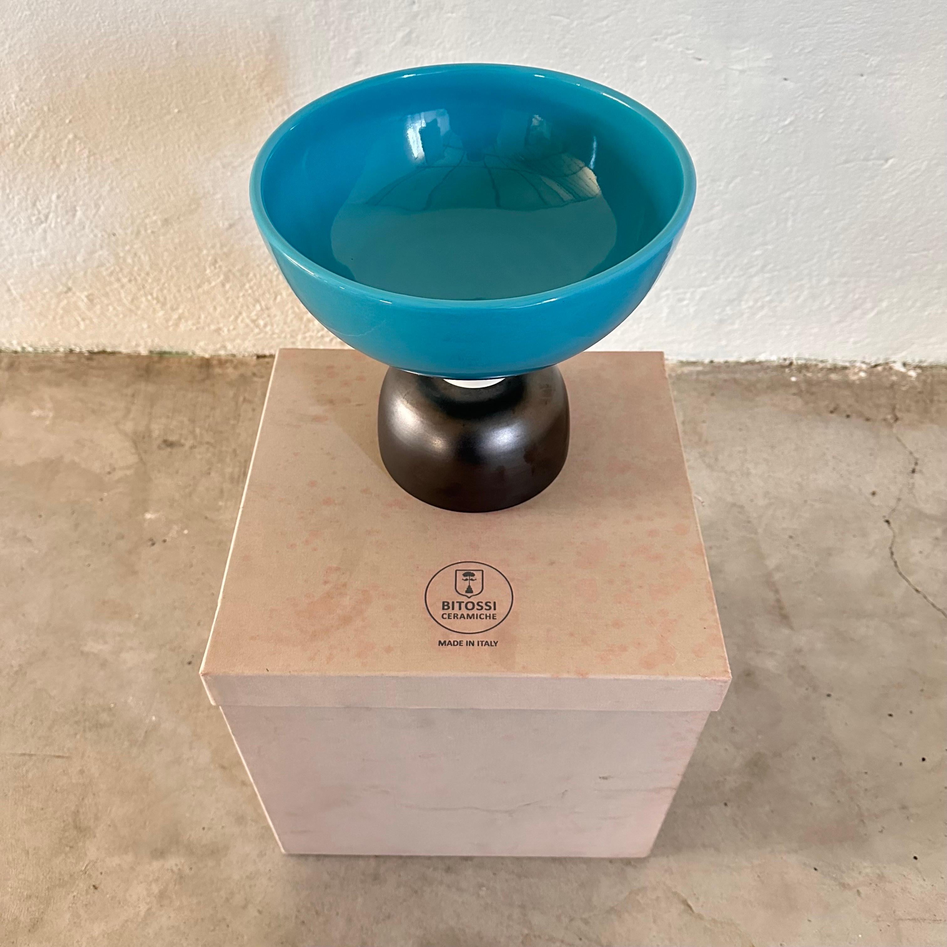 Ettore Sottsass Stand in grau und hellblau glasierter Keramik für Bitossi, 1960er Jahre im Angebot 2