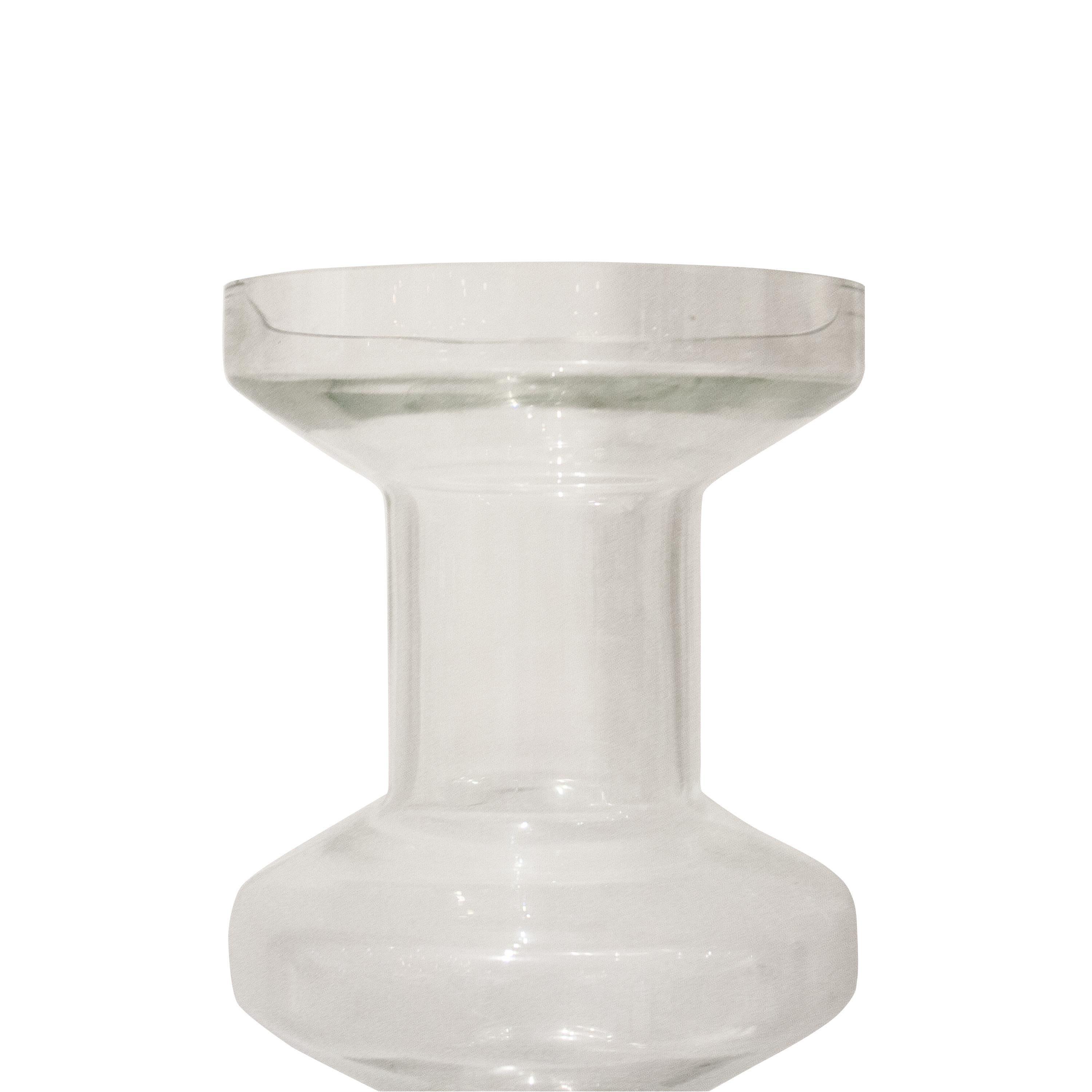 Modern Ettore Sottsass Memphis Style Cylindrical Glass Vase, Italy, 1970 For Sale