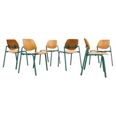 Ettore Sottsass Style Green Enameled Frame Chair