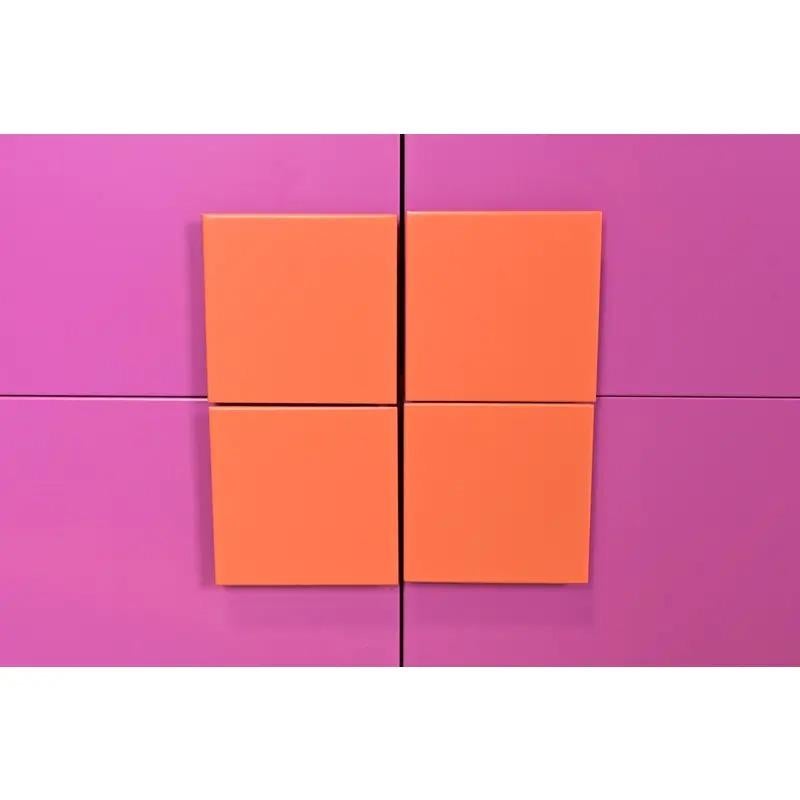 Ettore Sottsass Style Postmodern Magenta and Orange Lacquered Cabinet For Sale 2