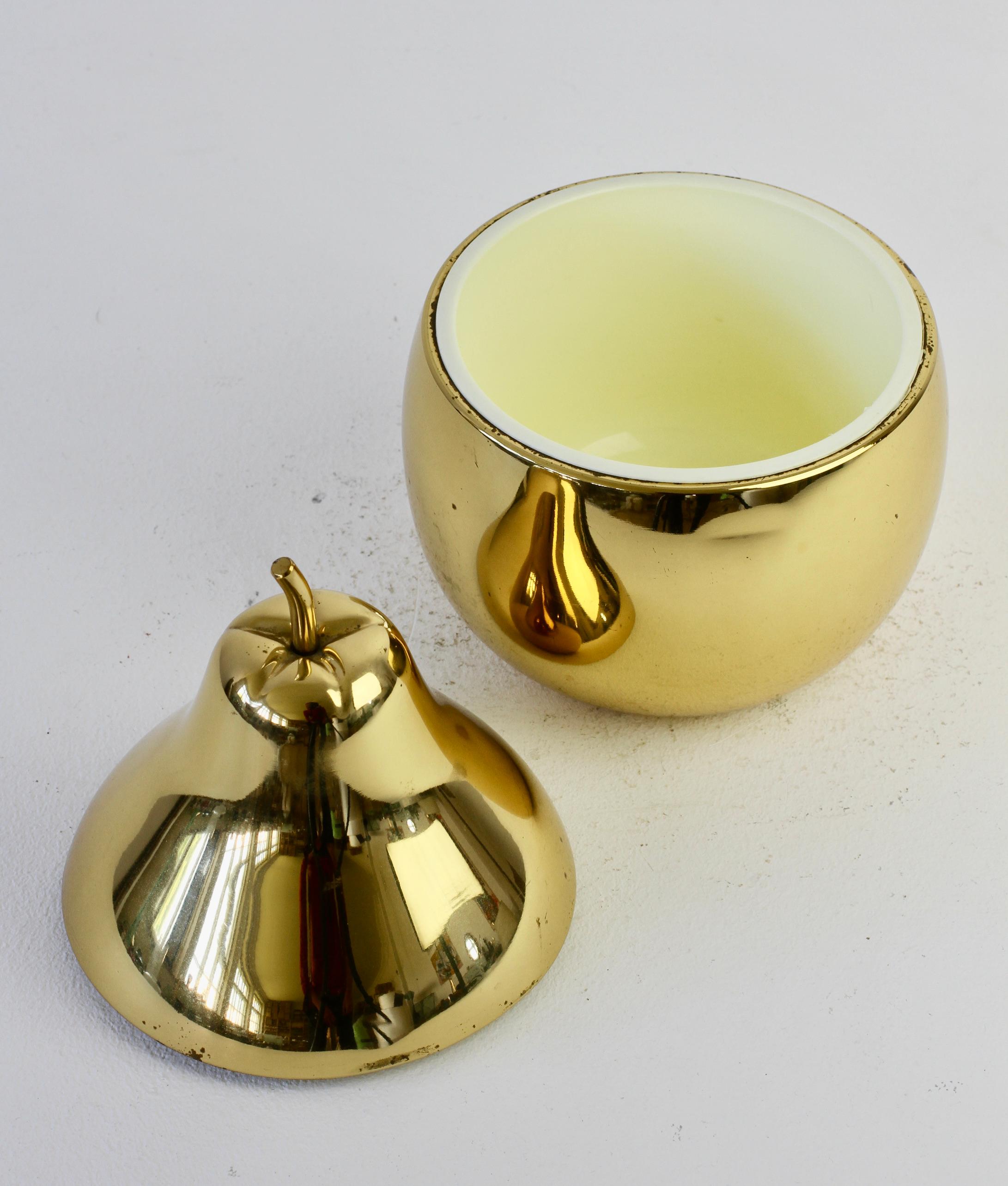 Ettore Sottsass Style Vintage Pear Shaped Brass Ice Cube Bucket or Holder, 1970s For Sale 2