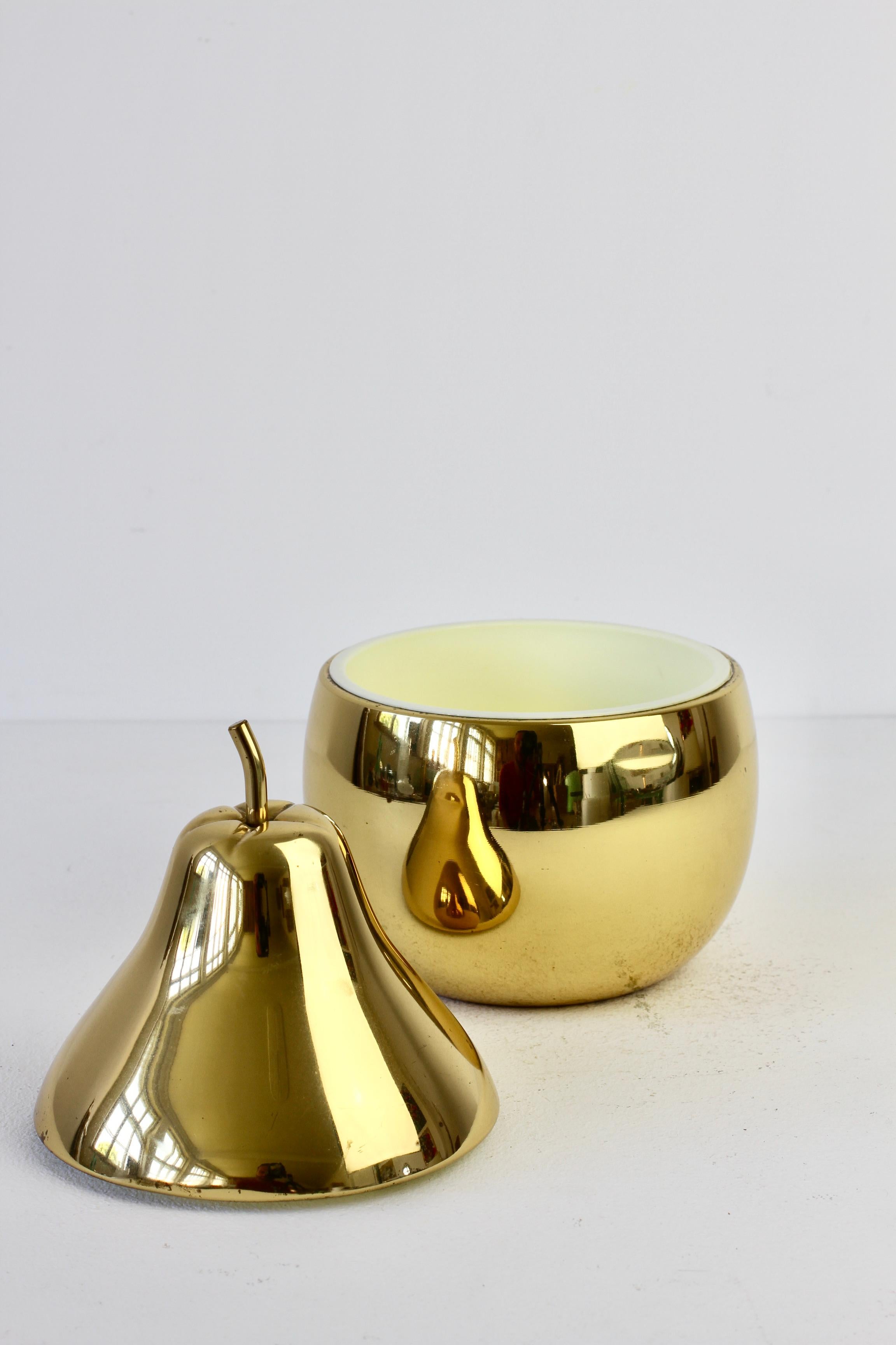 Ettore Sottsass Style Vintage Pear Shaped Brass Ice Cube Bucket or Holder, 1970s For Sale 3