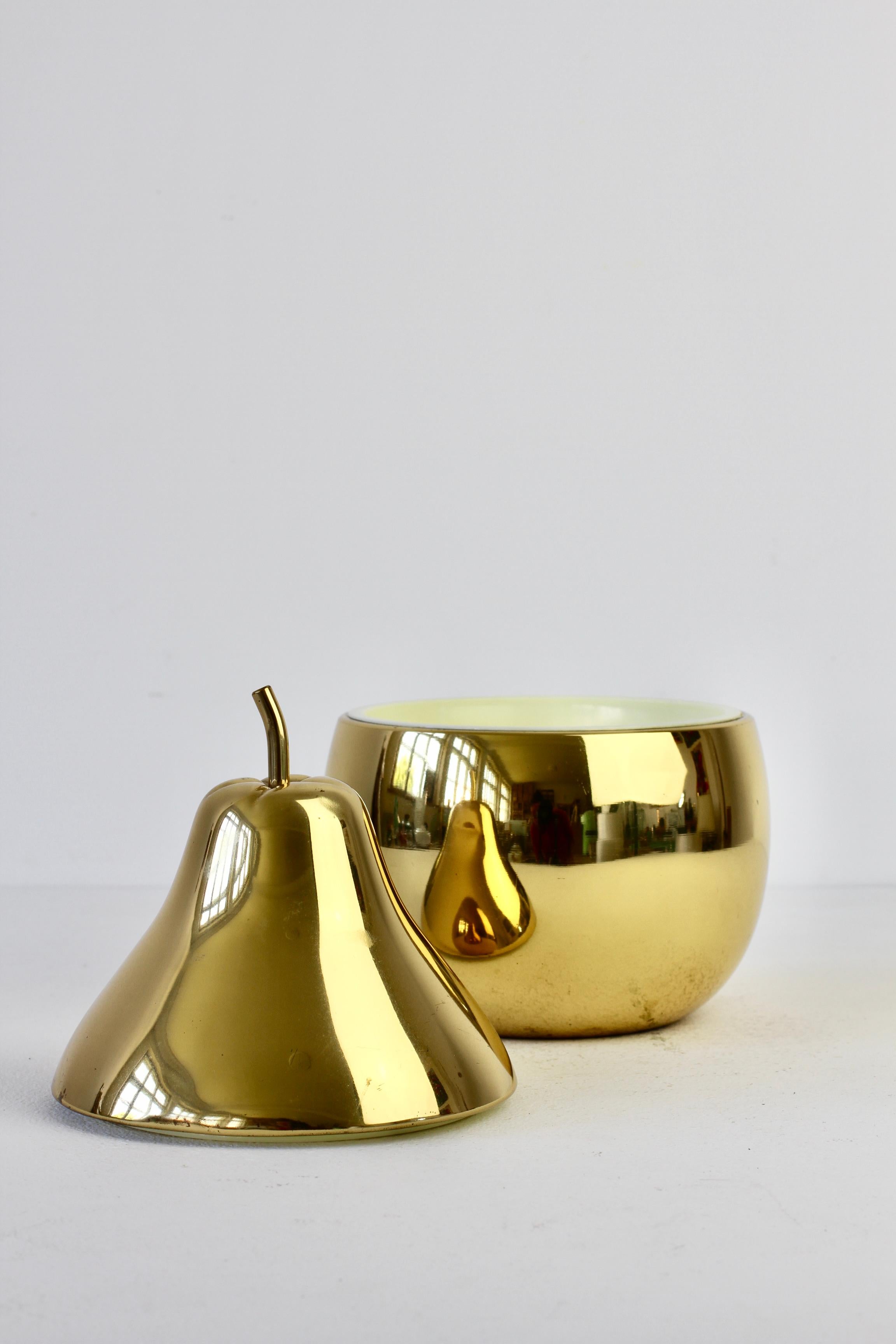 Ettore Sottsass Style Vintage Pear Shaped Brass Ice Cube Bucket or Holder, 1970s For Sale 4